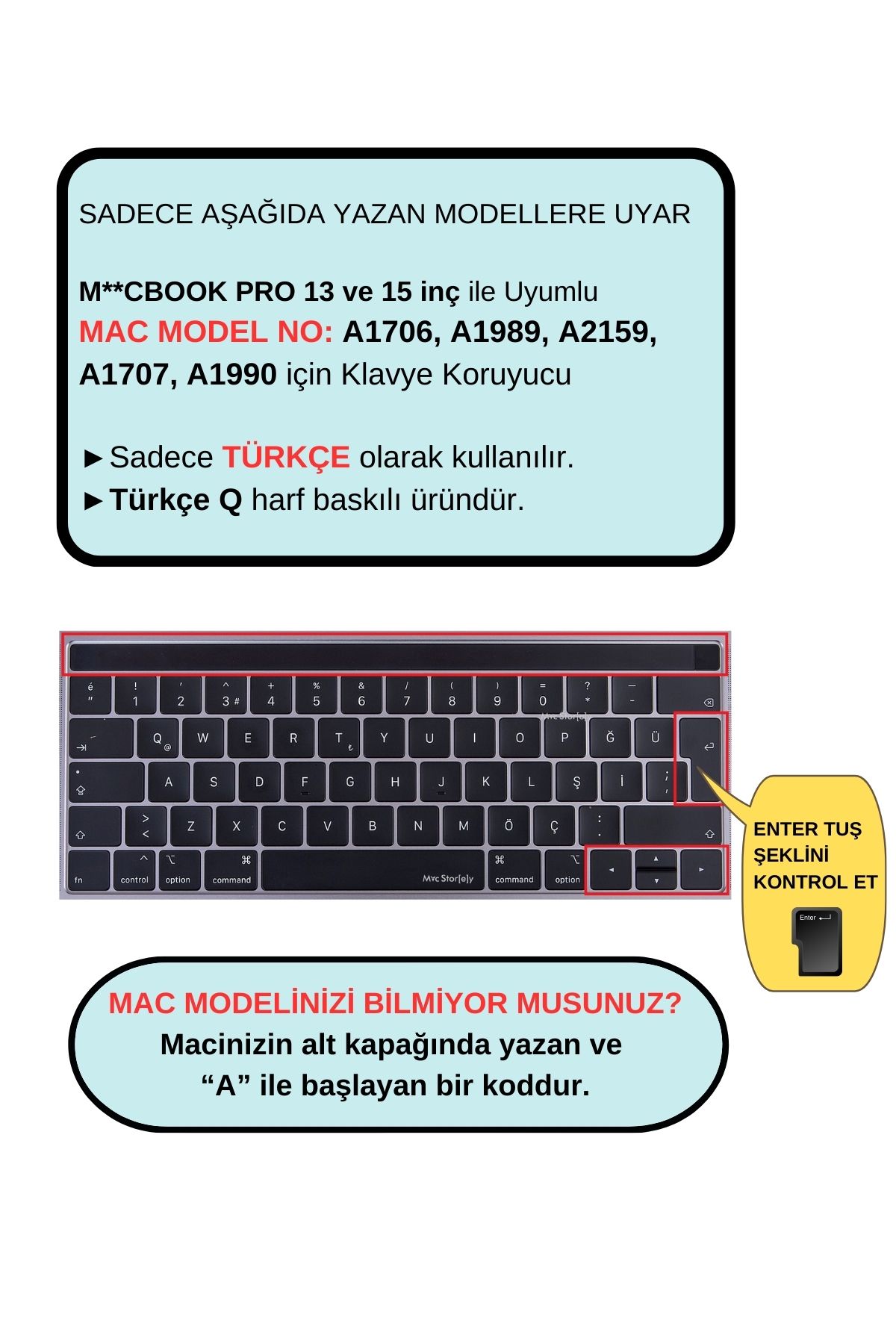 Mcstorey-MacBook Pro Keyboard Protector with Touchbar - A1706 A1989 A2159-A1707 A1990 Compatible 2