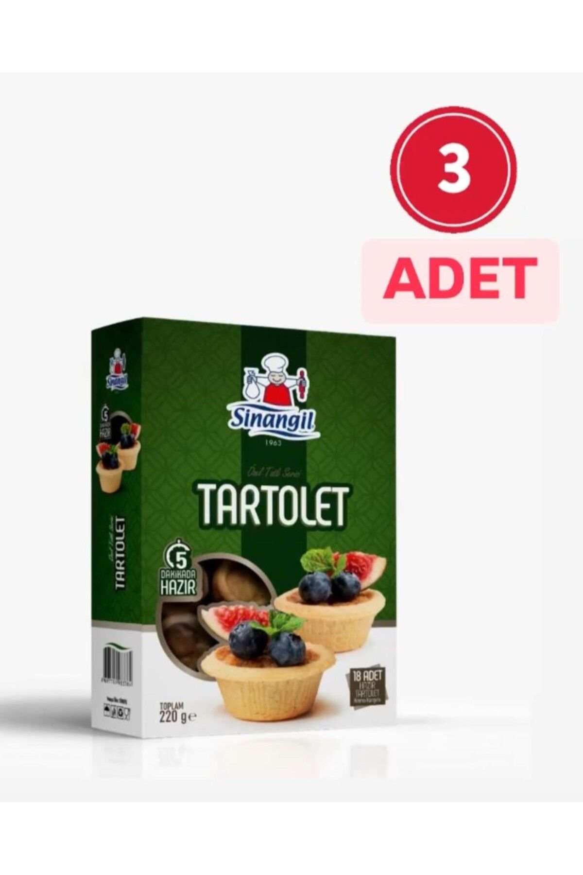 Un SİNANGİL TARTOLET 220 gr 18 ADET* X 3 ADET