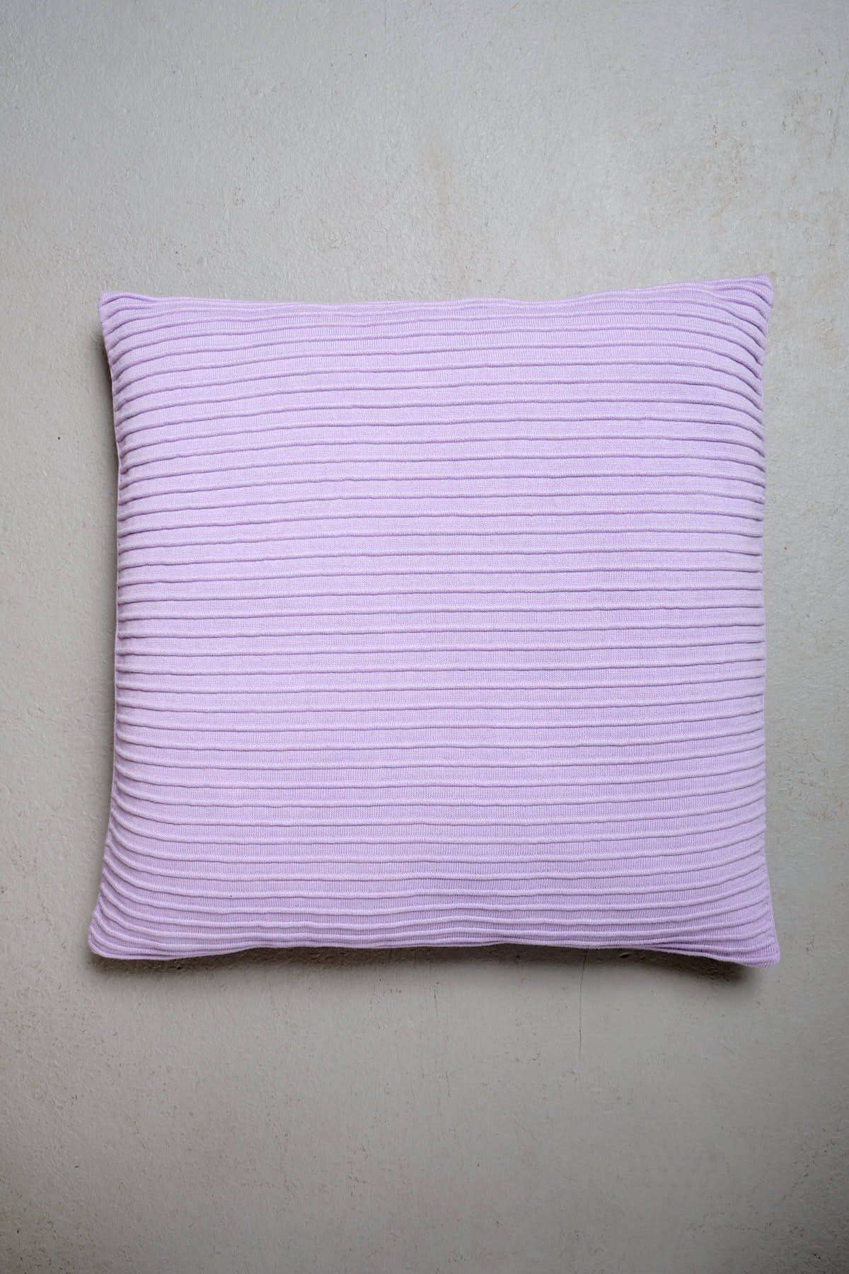 Peraluna-Free Pillow 100% Organic Cotton Knitwear Pillow Case 60X60 cm - Lilac 1