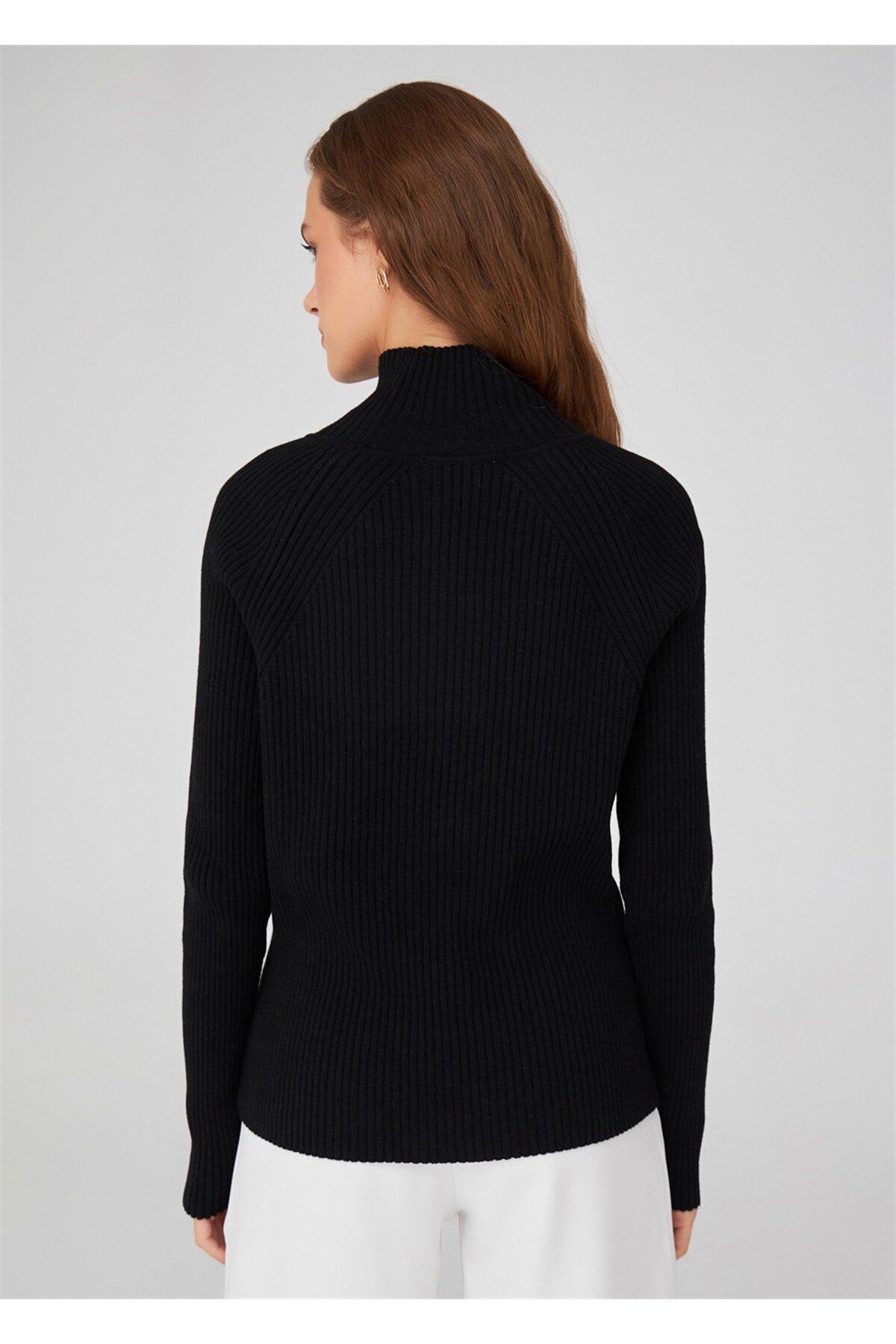 Peraluna-Fit Turtleneck Cashmere Blend Women's Knitwear Sweater - Black 6