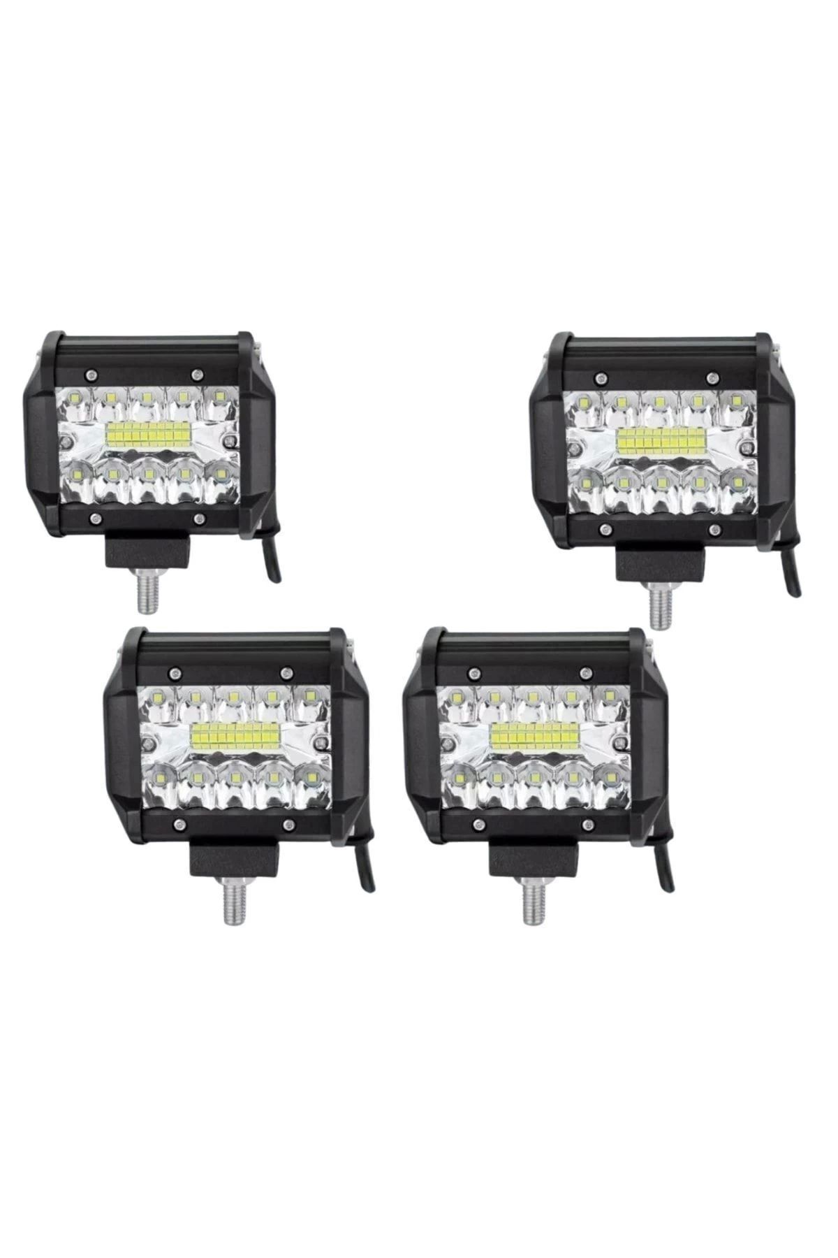 Unichrome Dört Adet 60w Kombo Aydınlatma 20 Led Çalışma Lambası Off Road Motosiklet