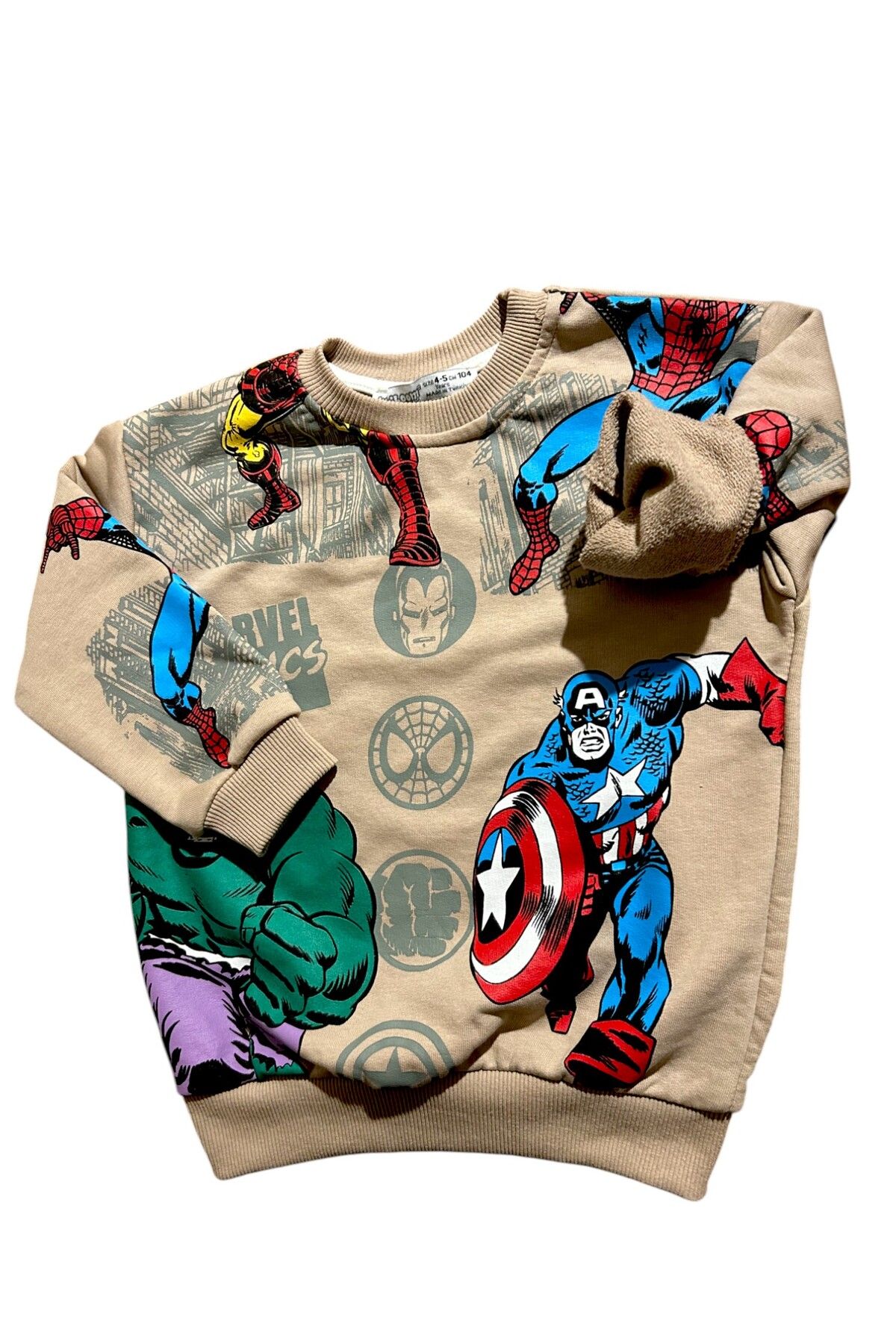 patriko tekstil-Hulk Marvel Character Boy 3 String Camel Color Sweatshirt Tracksuit 3