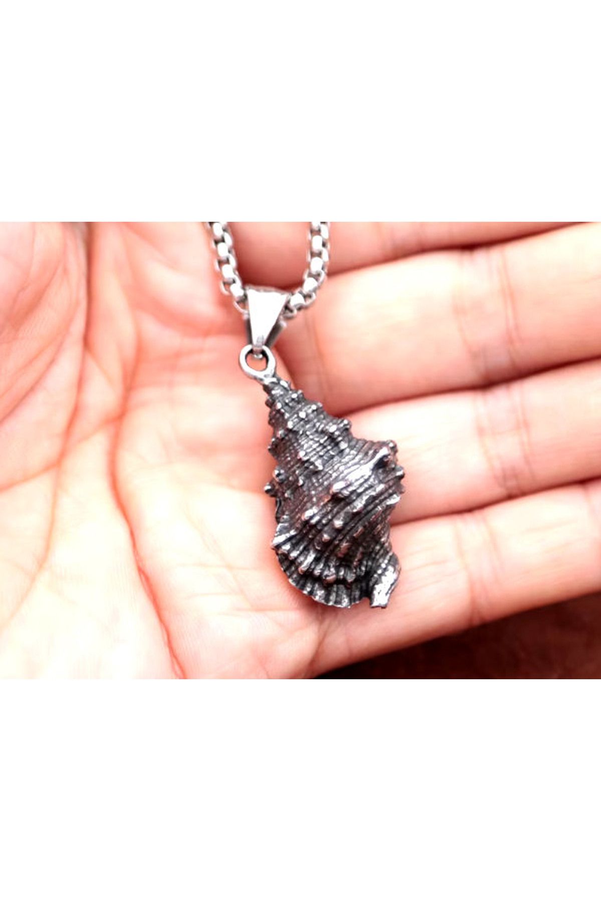 VİKİNGS-Stainless Steel Oyster - Sea Shell Necklace 3