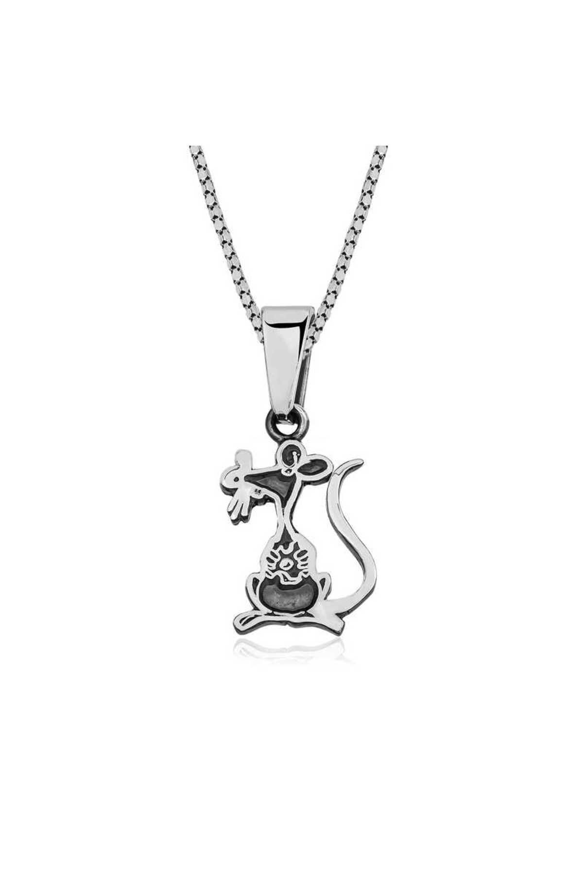 SANSERA 925 Ayar Gümüş Fare Unisex Gümüş Kolye