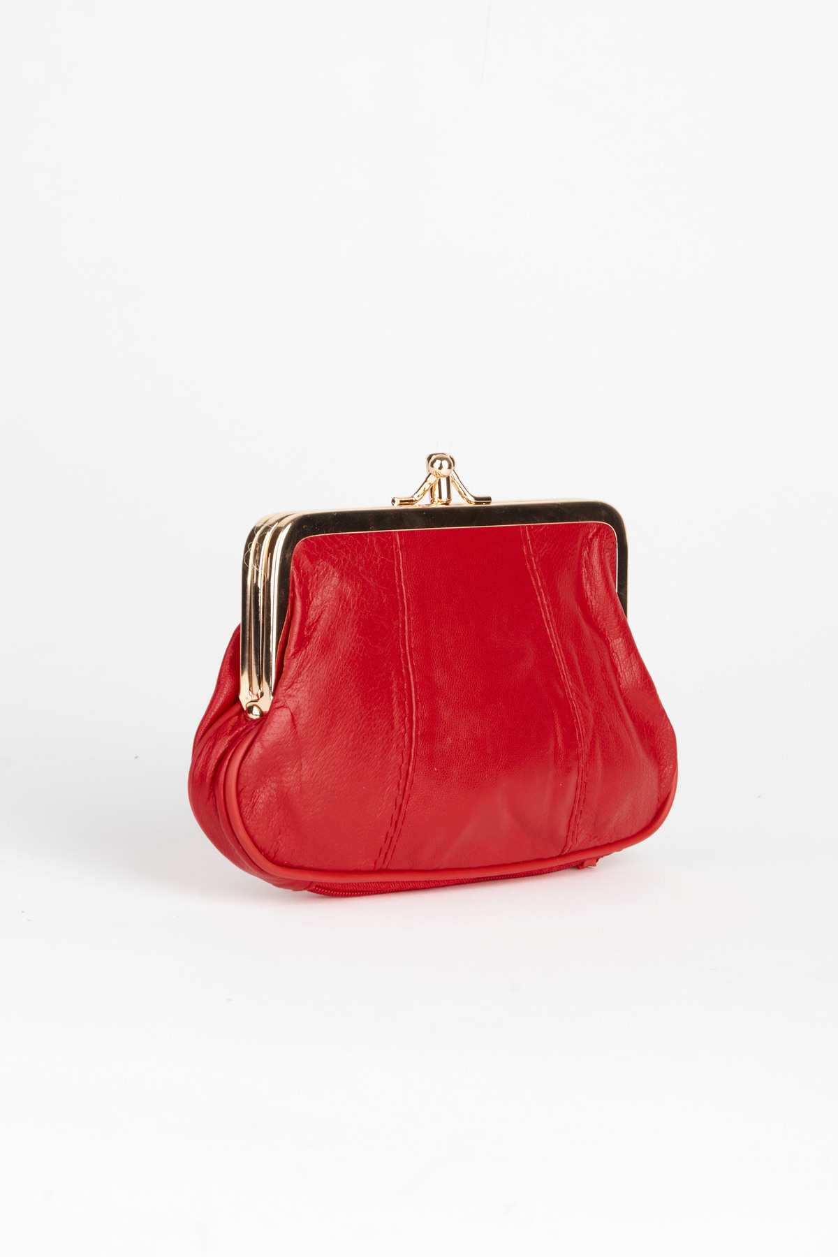 Vivaq Kadın Safran Kırmızı Hakiki Deri Bozuk Ve Kağıt Para 6 Bölmeli Astarlı 3 Burslu Ve Fermuarlı Cüzdan