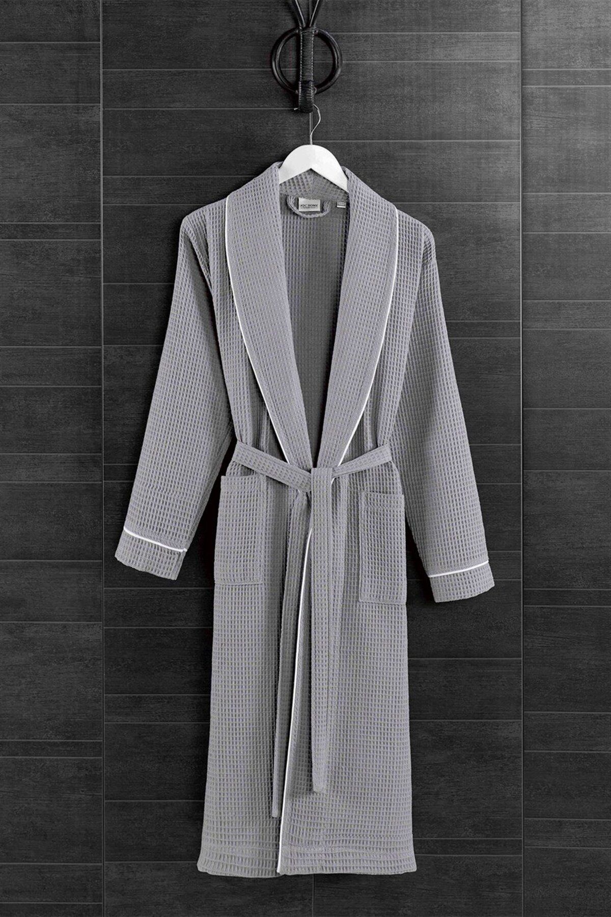 Denizli Concept-60x100 Gray Pique Bathrobe Towel Set - Soft and Absorbent, Oeko-tex Certified 3