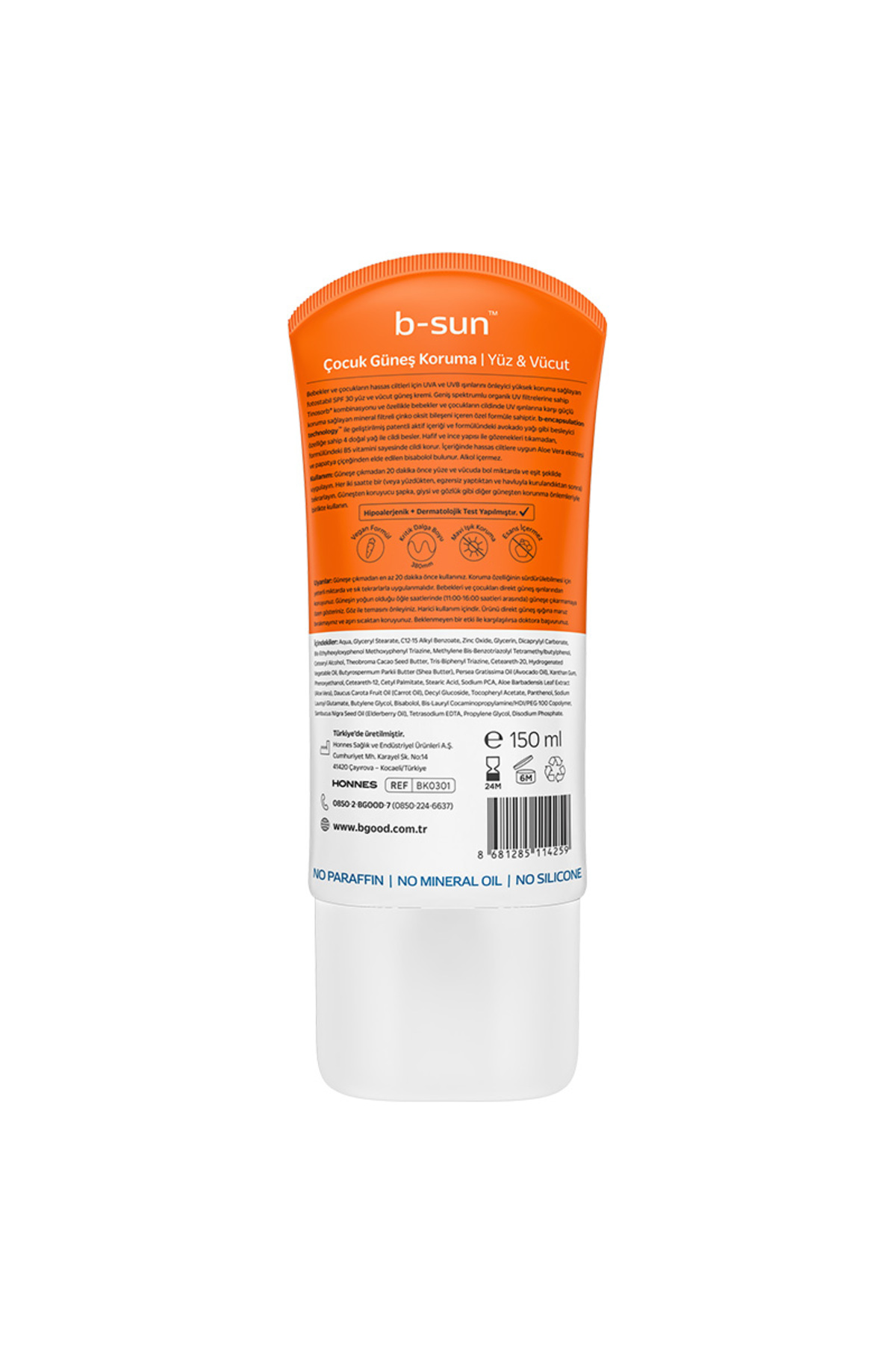 b-good b-sun SPF 50+ Çocuk Yüz ve Vücut Güneş Koruma 150 ml — 8681285114266 — تصویر 5 از 8