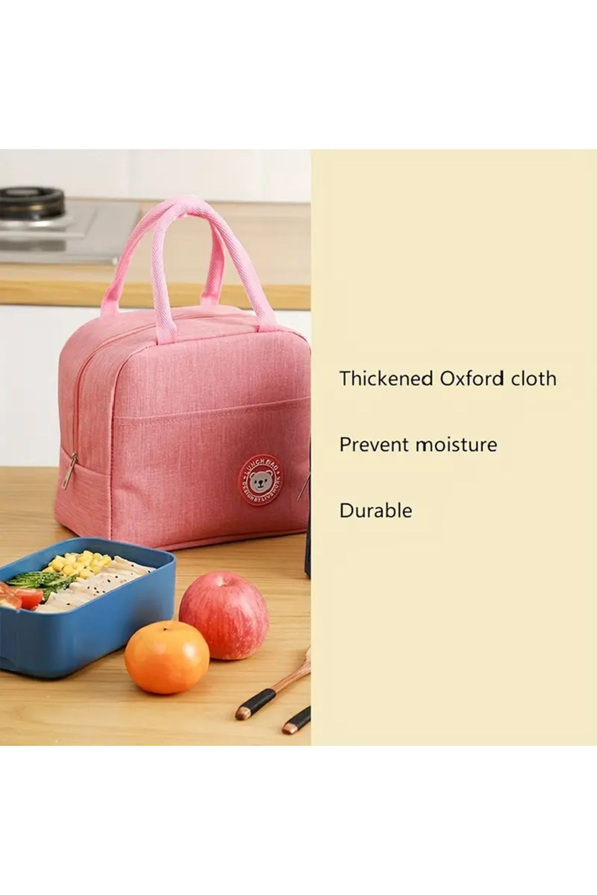 BGSignature-Waterproof Thermal Food & Lunch Bag - Insulated That Provides Warm & Cold Protection - Pink 3