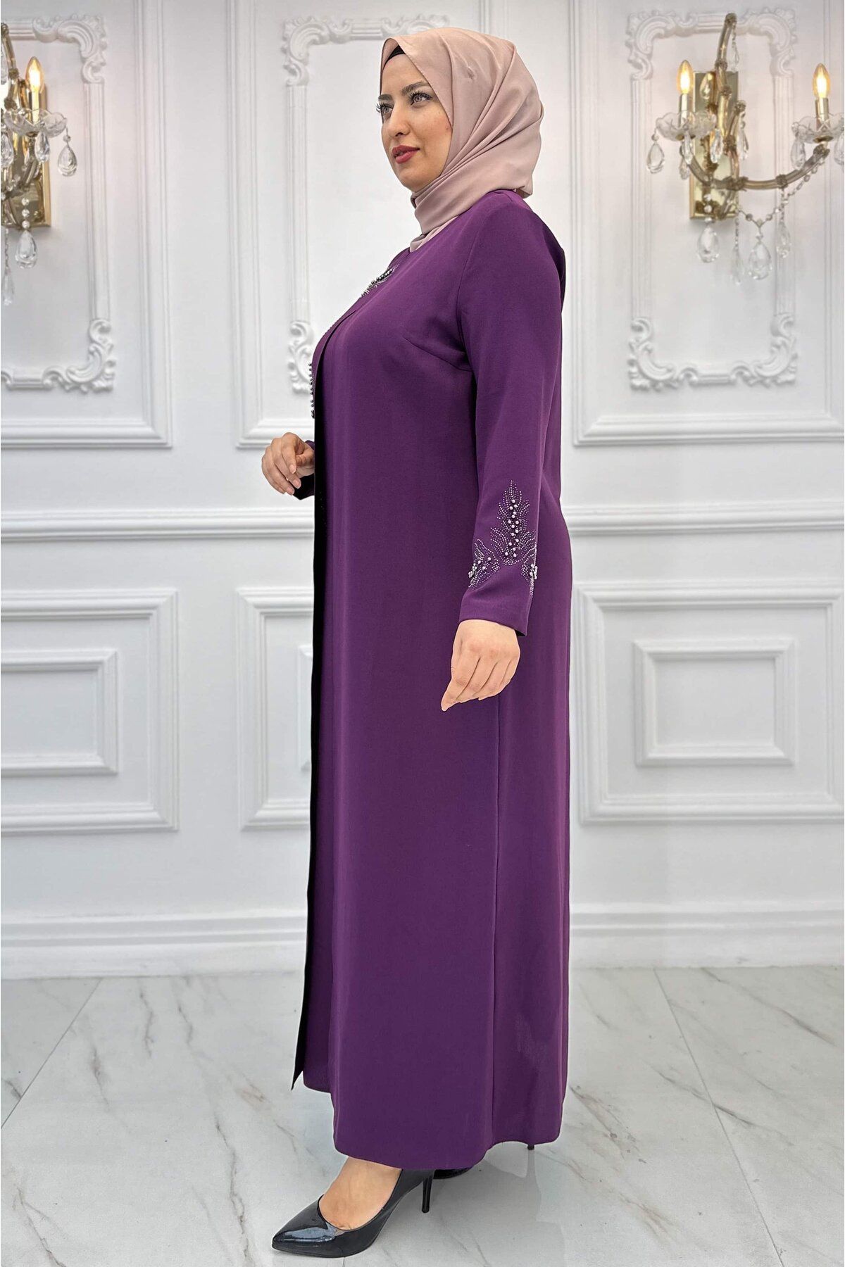 Amine Hüma-Rochie de seara Hijab Plum Crocus 5