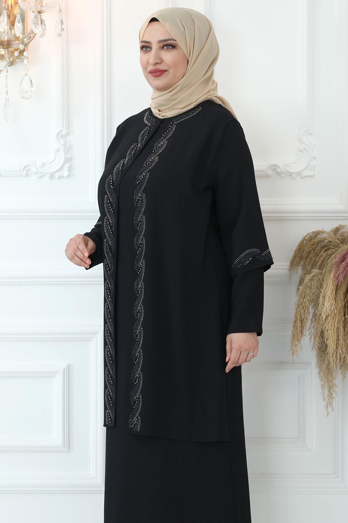 Amine Hüma-Rochie de Seara Crystal Stone Neagra 2