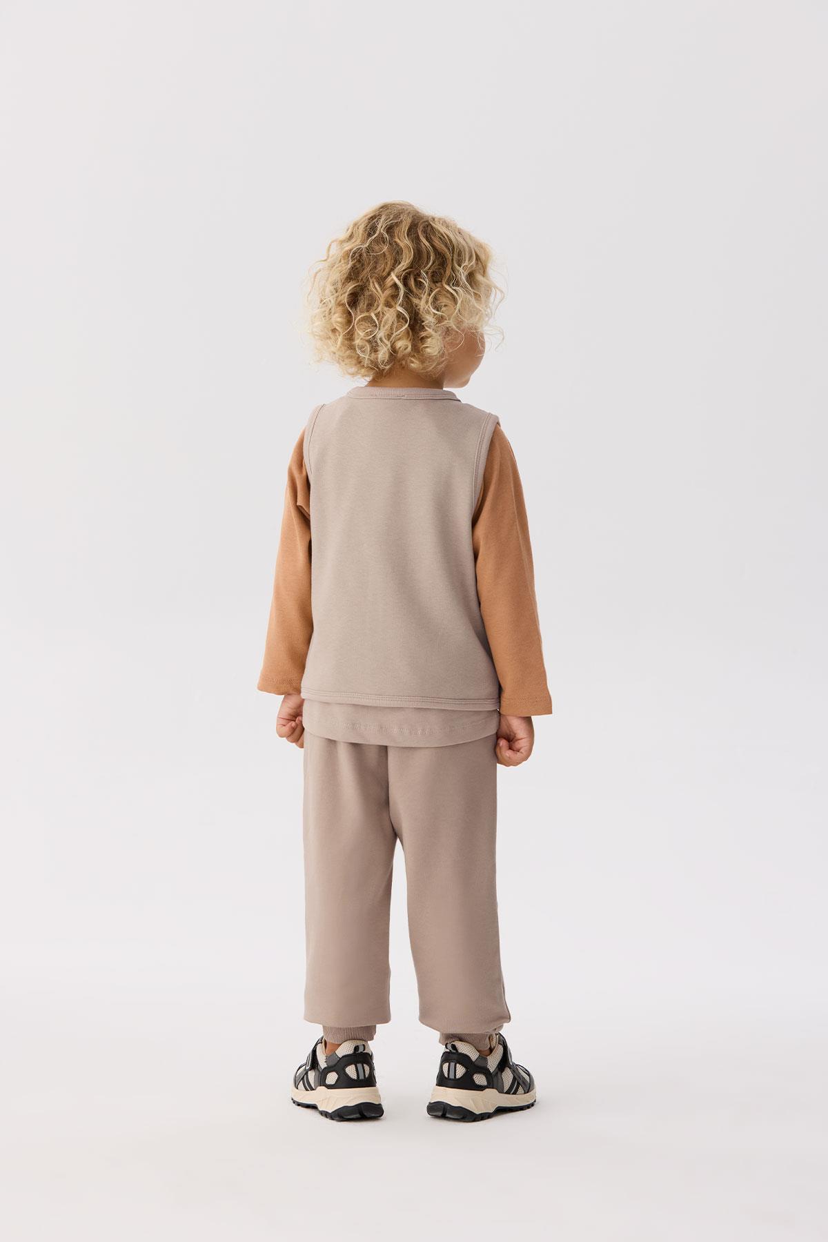 Nebbati Basic BG Store Erkek Bebek Bej Yelek fotoğrafı 4 (önizleme)