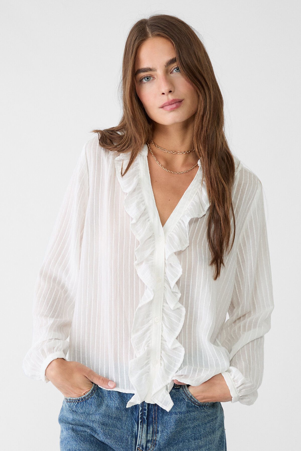 Stradivarius-Flowing ruffled shirt 1