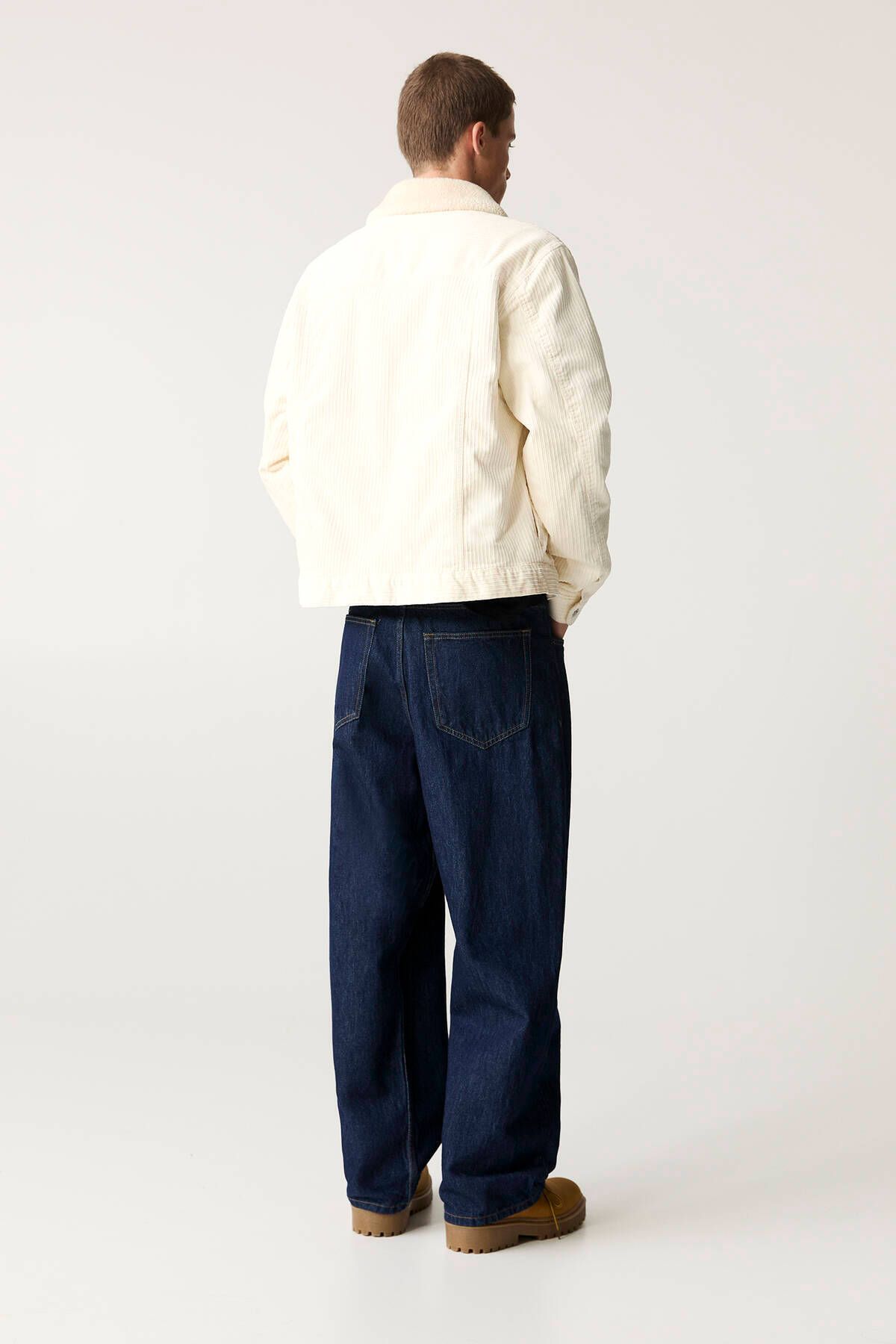 Pull & Bear-Corduroy Jacket with Faux Wool 4