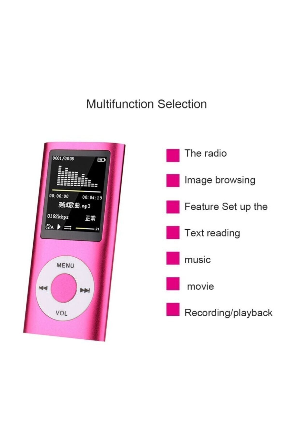 SIGHTZER Mp3 Çalar Ses Kayıt Fm Radyo Sd Kart Girişli Mp4 Player 1.8 Inç Renkli Ekran