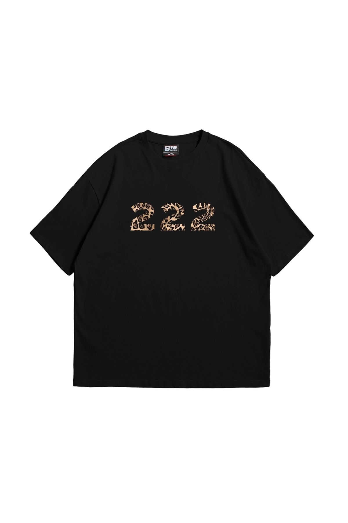 Tarzsokak 222 Leopar Baskılı Oversize Unisex Premium Siyah