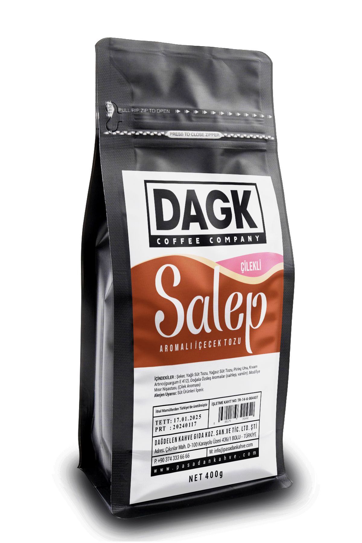 Dagk Çilekli Salep 400g (AROMALI TOZ İÇECEK)