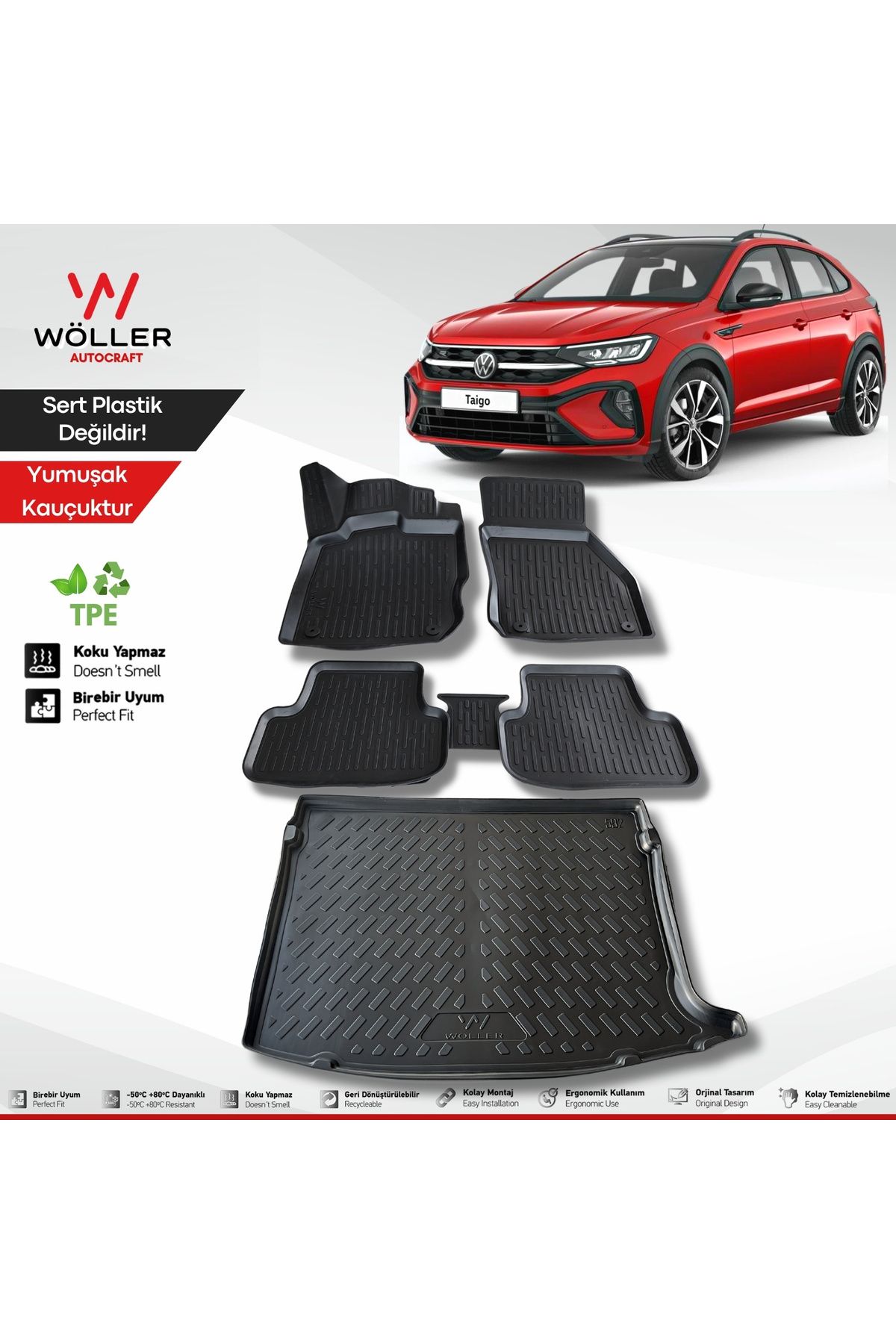 wöller Vw Taigo Paspas Bagaj Havuzu Set 2022 Sonrası 3d Ultraflex Set