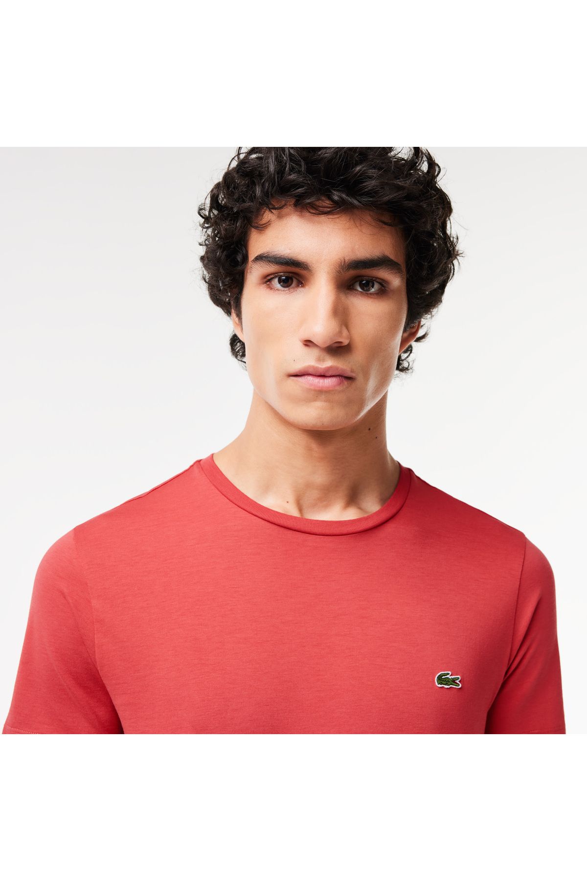 تی شرت صورتی مردانه گردن دوچرخه مناسب Lacoste