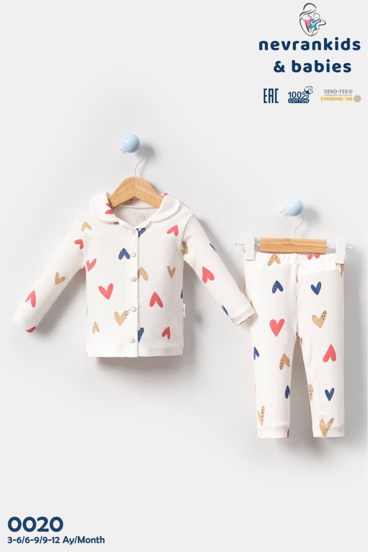 nevrankids Baby Girl Colorful Heart 2 piece Pajama Set for Babies price in Dubai UAE Compare Prices