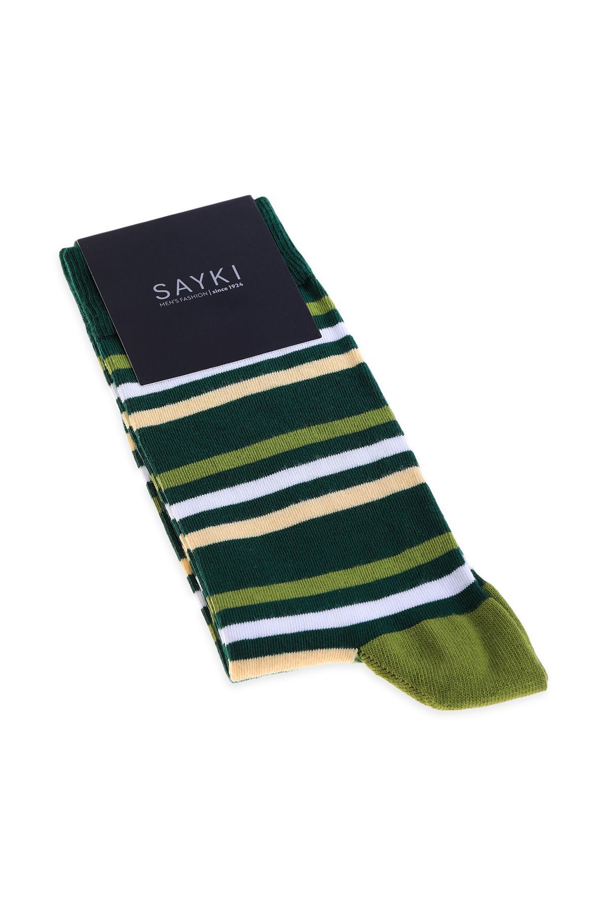 Hatemoğlu-Khaki Patterned Cotton Socks 1