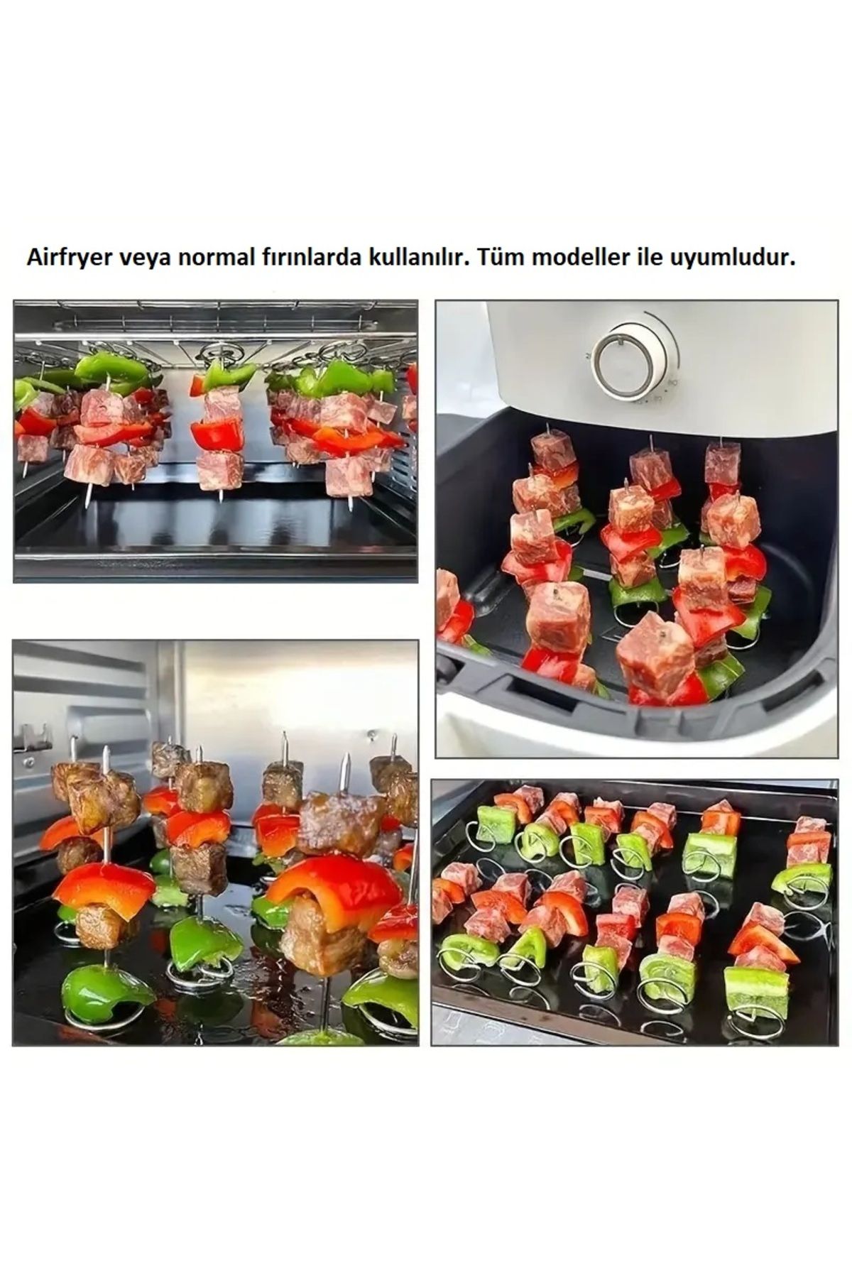 Airfryer Şiş - Tüm Airfryer Modelleri ile Uyumlu 316 Paslanmaz Çelik  Dikey Şiş (2 adet)