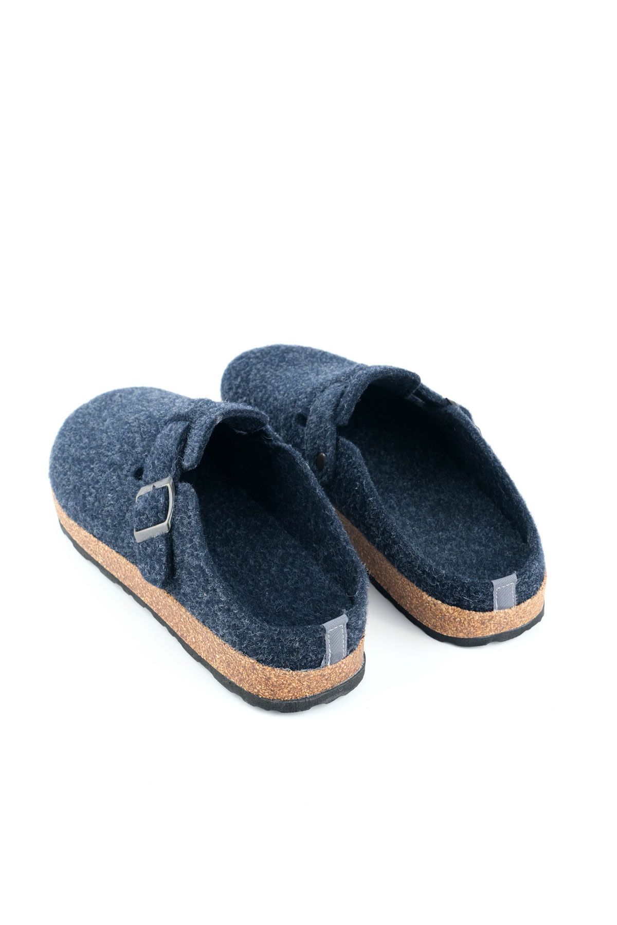 GEZER-Men's Winter Cork Sole Single Buckle Adjustable Comfortable Sole Felt Home Garden Slippers 4