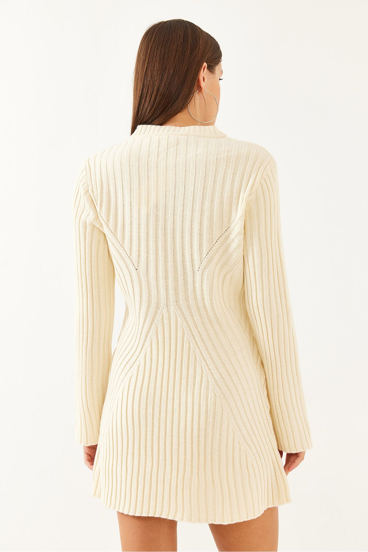 Bianco Lucci-Rochie mini tricotată cu nervuri pentru damă 85001022 6