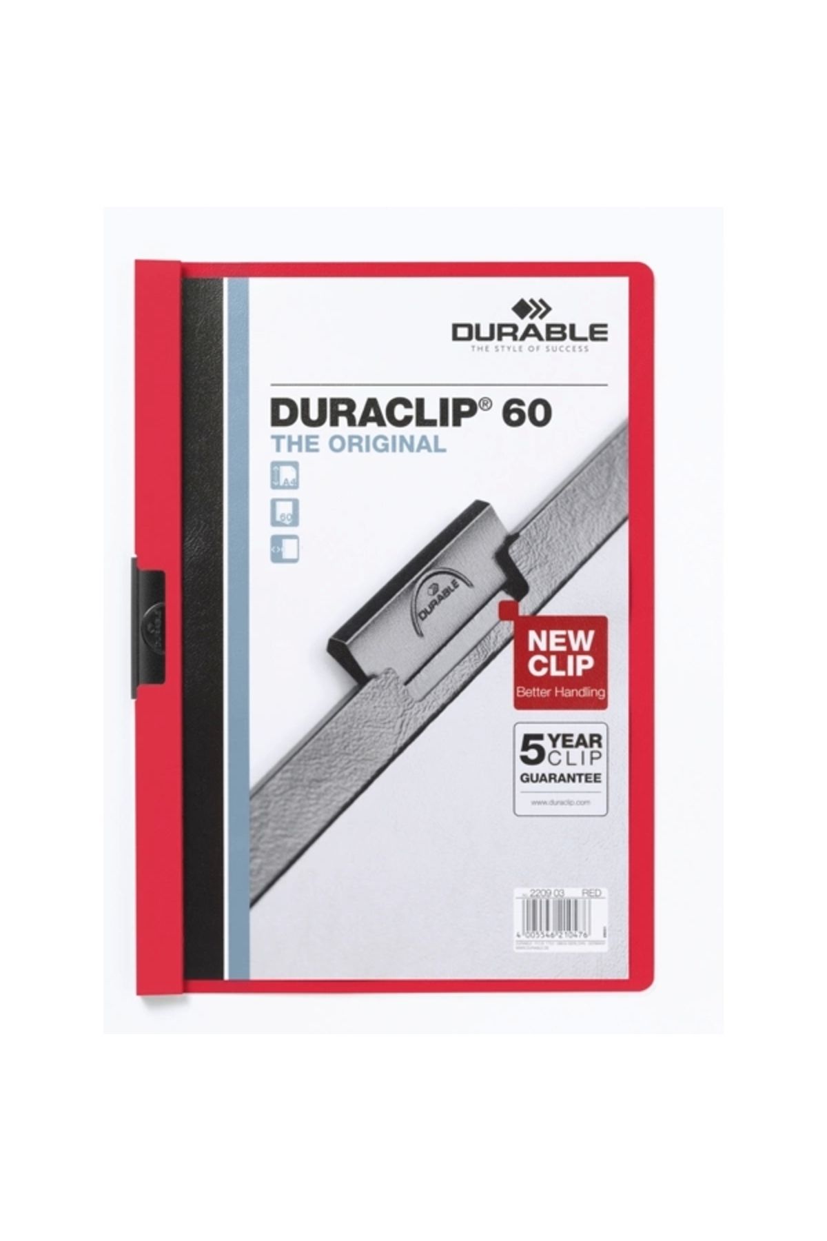 Durable-A4 Red Duraclip - 60 Pages with Center Clip and Compression 2209 1