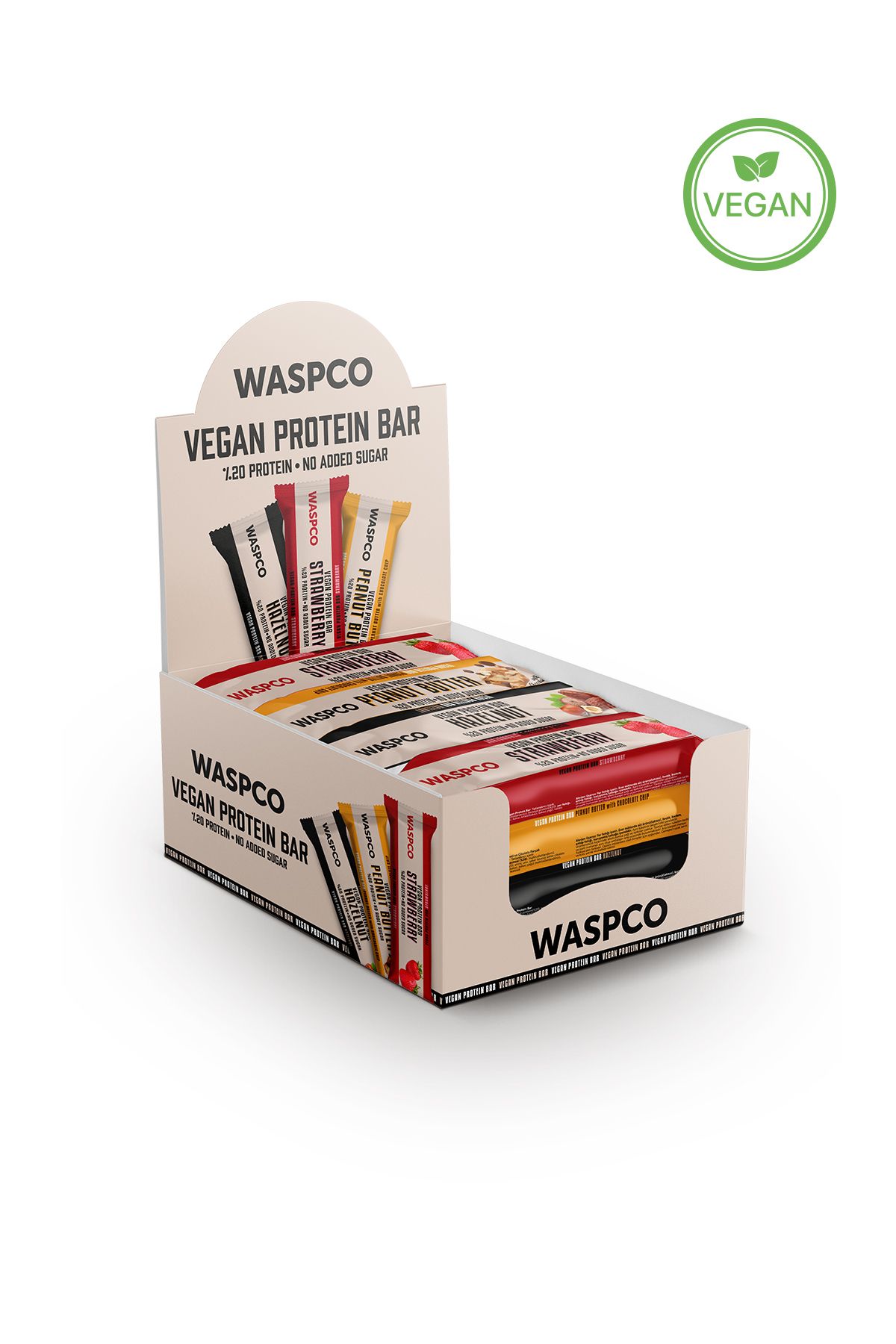 Waspco Vegan Protein Bar Karma Kutu 40g X 12 Adet (3 ÇEŞİT)