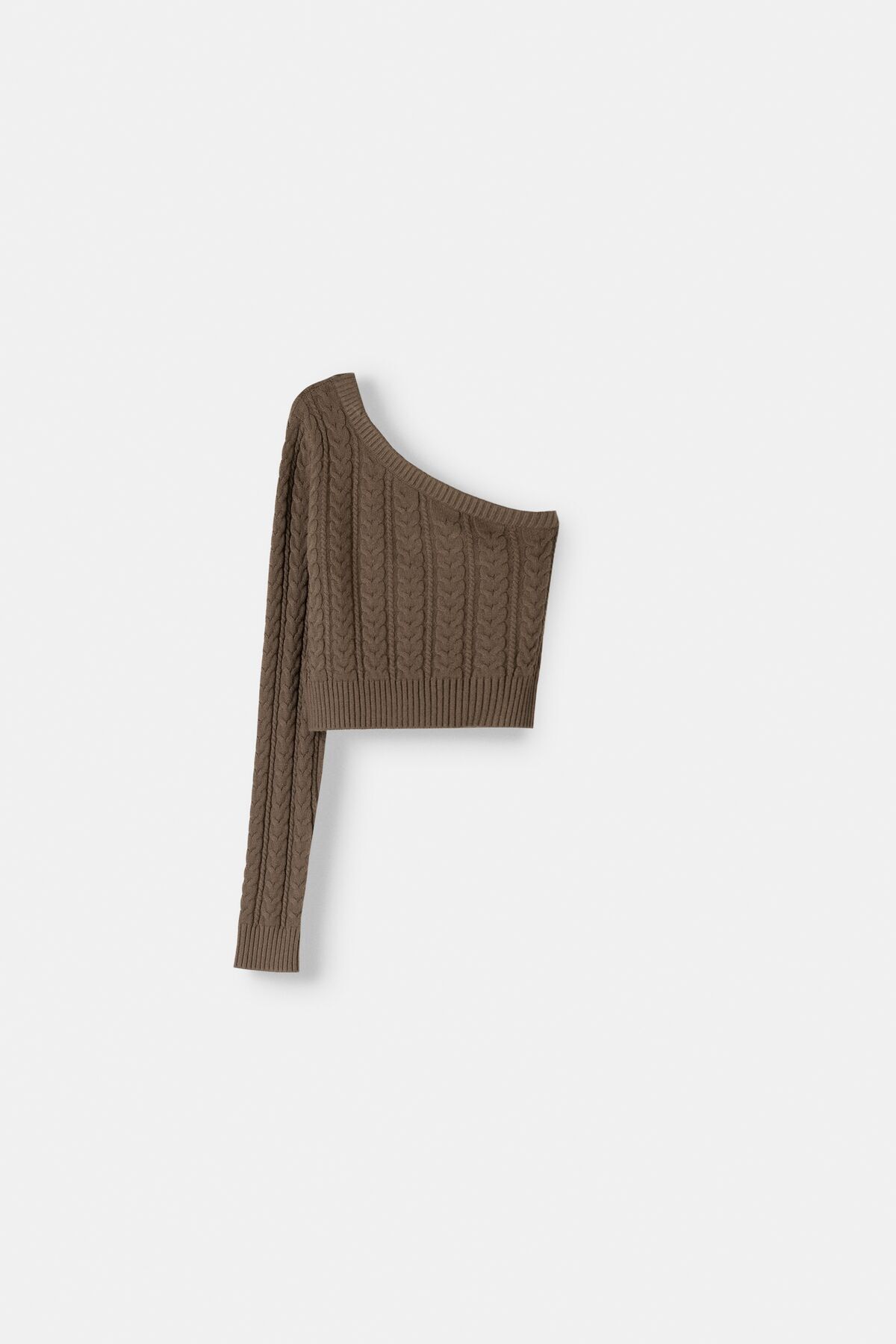 Bershka-Asymmetric Hair Braided Sweater 2