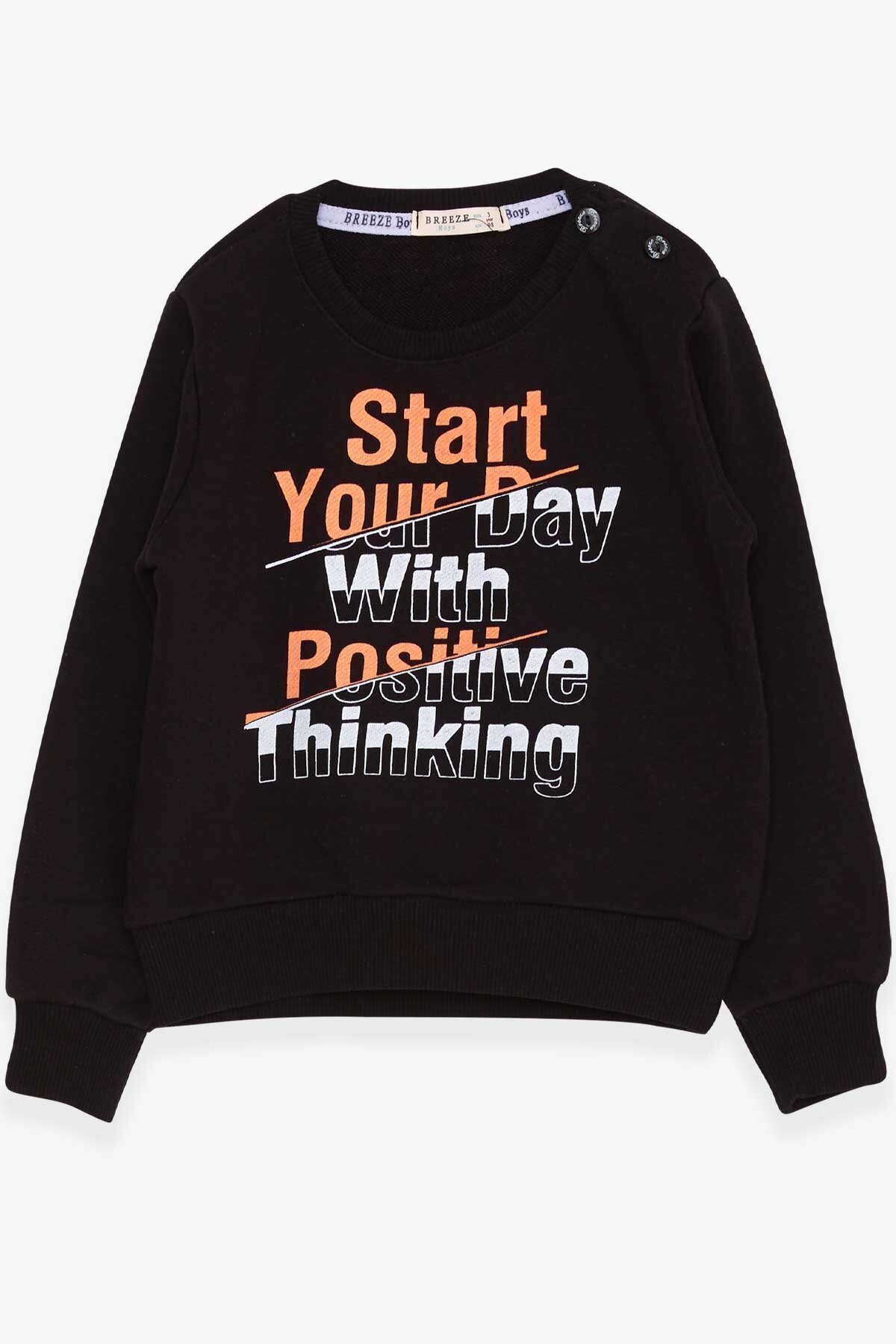 Breeze Erkek Çocuk Sweatshirt Yazı Baskılı 2-6 Yaş, Siyah fotoğrafı 4 (önizleme)