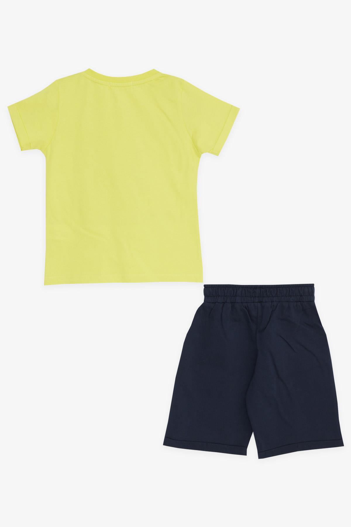 Breeze Girls & Boys Erkek Çocuk Şortlu Takım Mutlu Dinozor Aile Baskılı 1-4 Yaş, Sarı fotoğrafı 5 (önizleme)