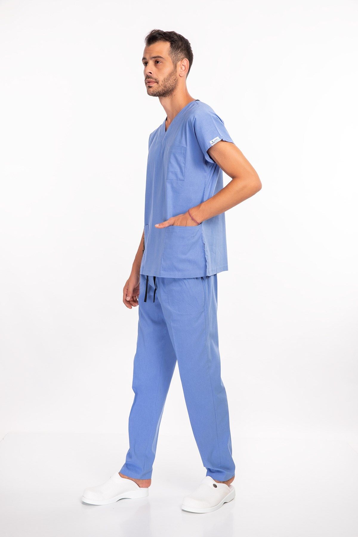 Nur Medikal Giyim-Blue Scrubs Surgical Uniform Doctor Nurse Sentry Hospital Suit 1