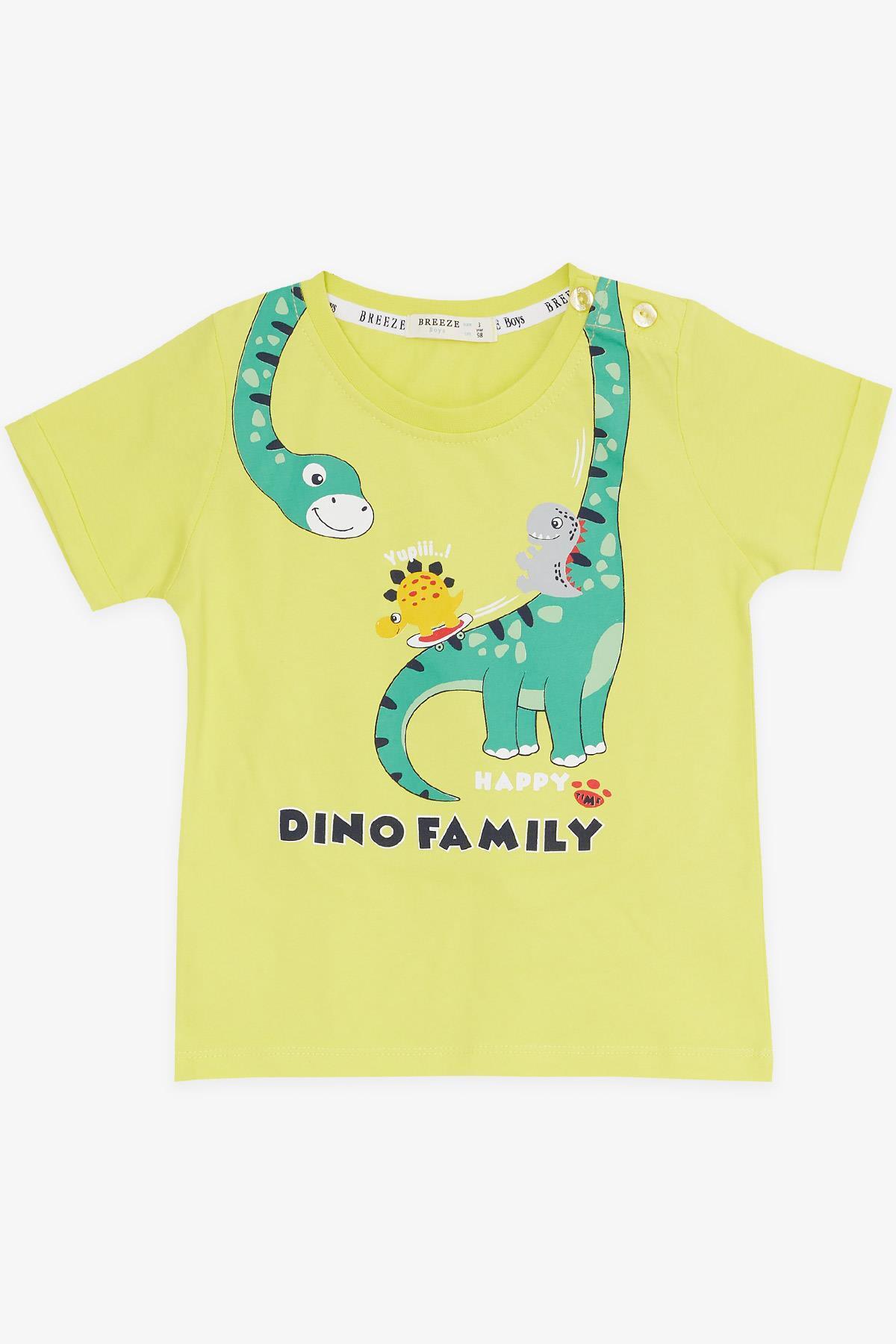 Breeze Girls & Boys Erkek Çocuk Şortlu Takım Mutlu Dinozor Aile Baskılı 1-4 Yaş, Sarı fotoğrafı 6 (önizleme)