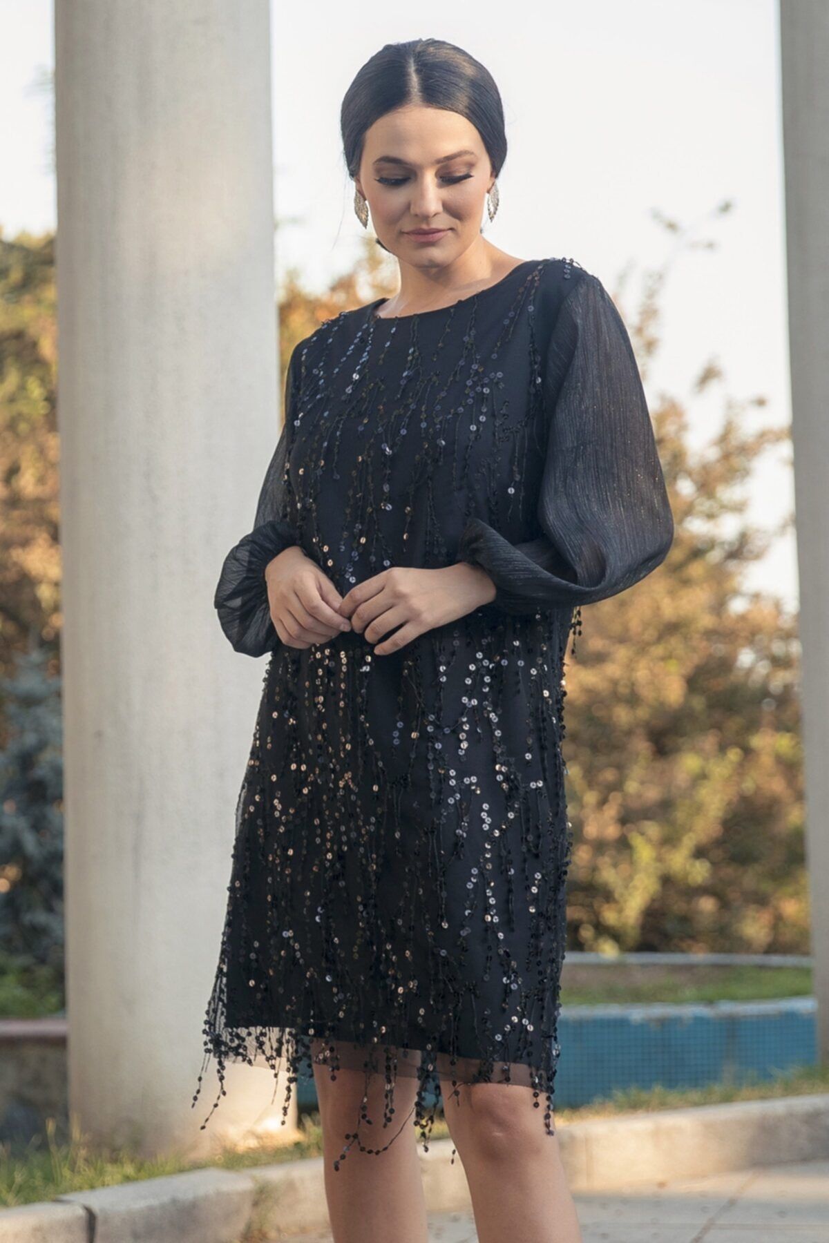 Gökmen Kotan-Sequin Embroidered Evening Dress 3