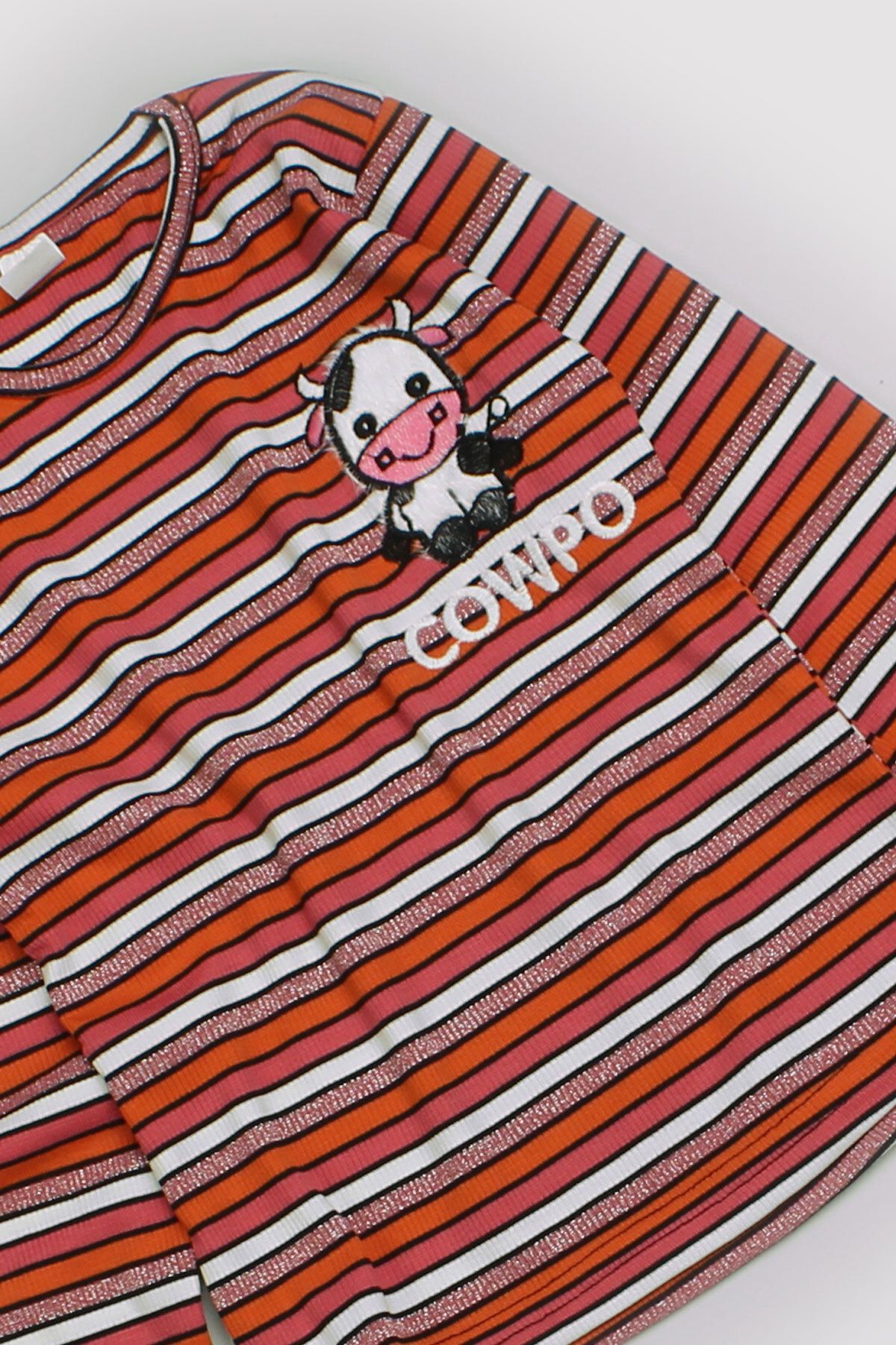 Peki-Seasonal Striped Cowpo Body and Leggings Set for Girls - 50% Cotton 13900 2