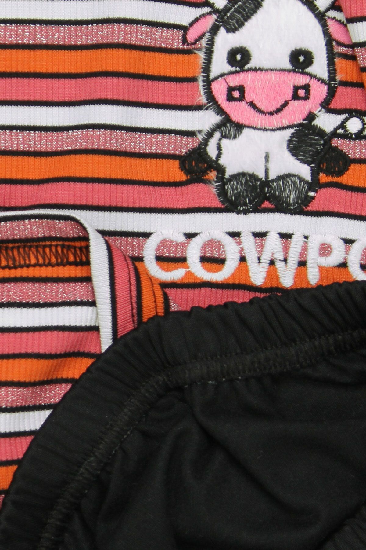 Peki-Seasonal Striped Cowpo Body and Leggings Set for Girls - 50% Cotton 13900 5