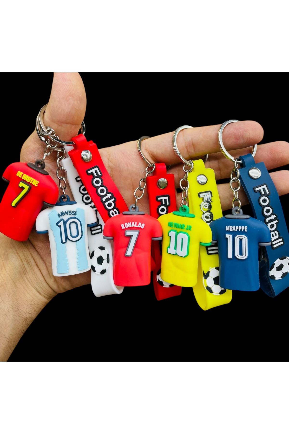 asilbaba-Special Series Ronaldo Messi Neymar Mbappe De Bruyne - Keychain 2