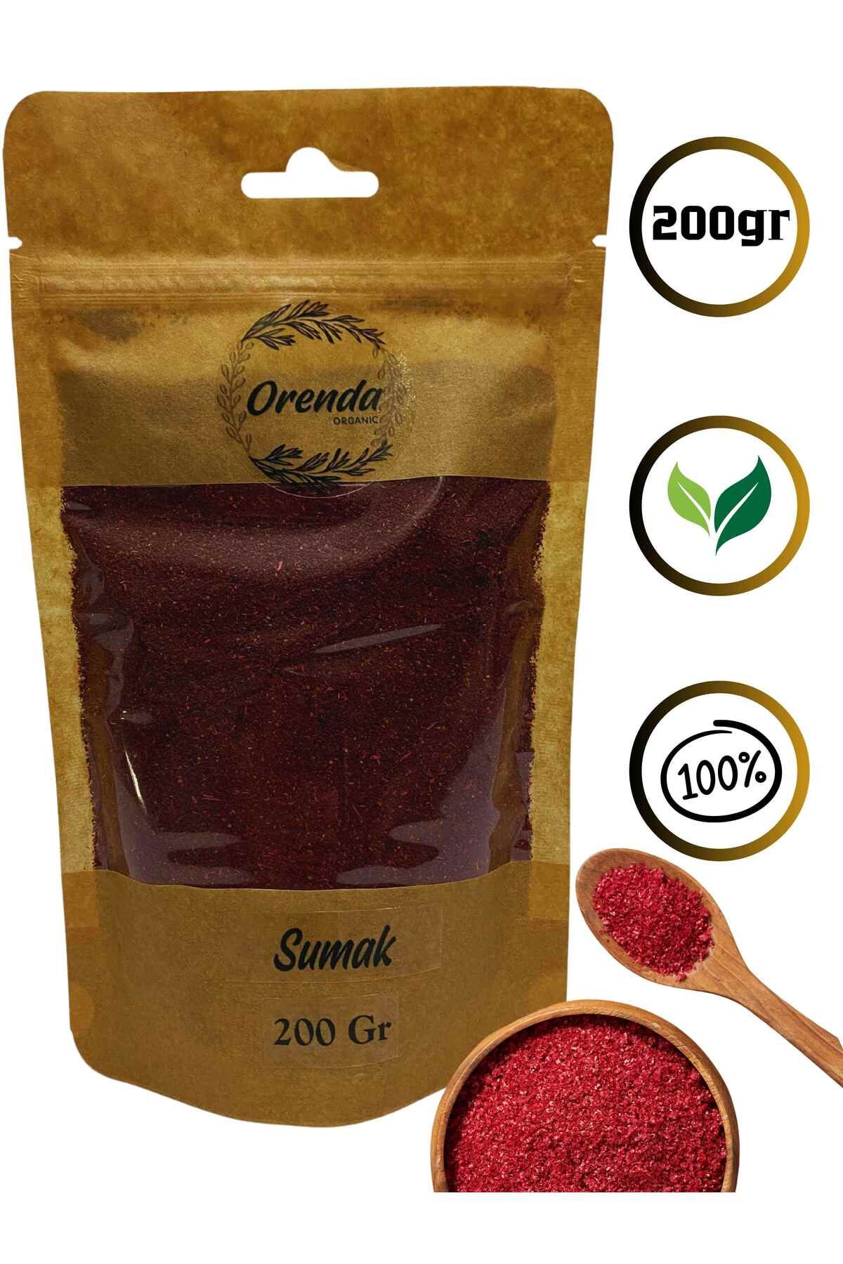 Orenda Sumak 200gr(Doğal Kurutulmuş, Ekşi ve lezzetli aromasıyla bilinen doğal lezzet )