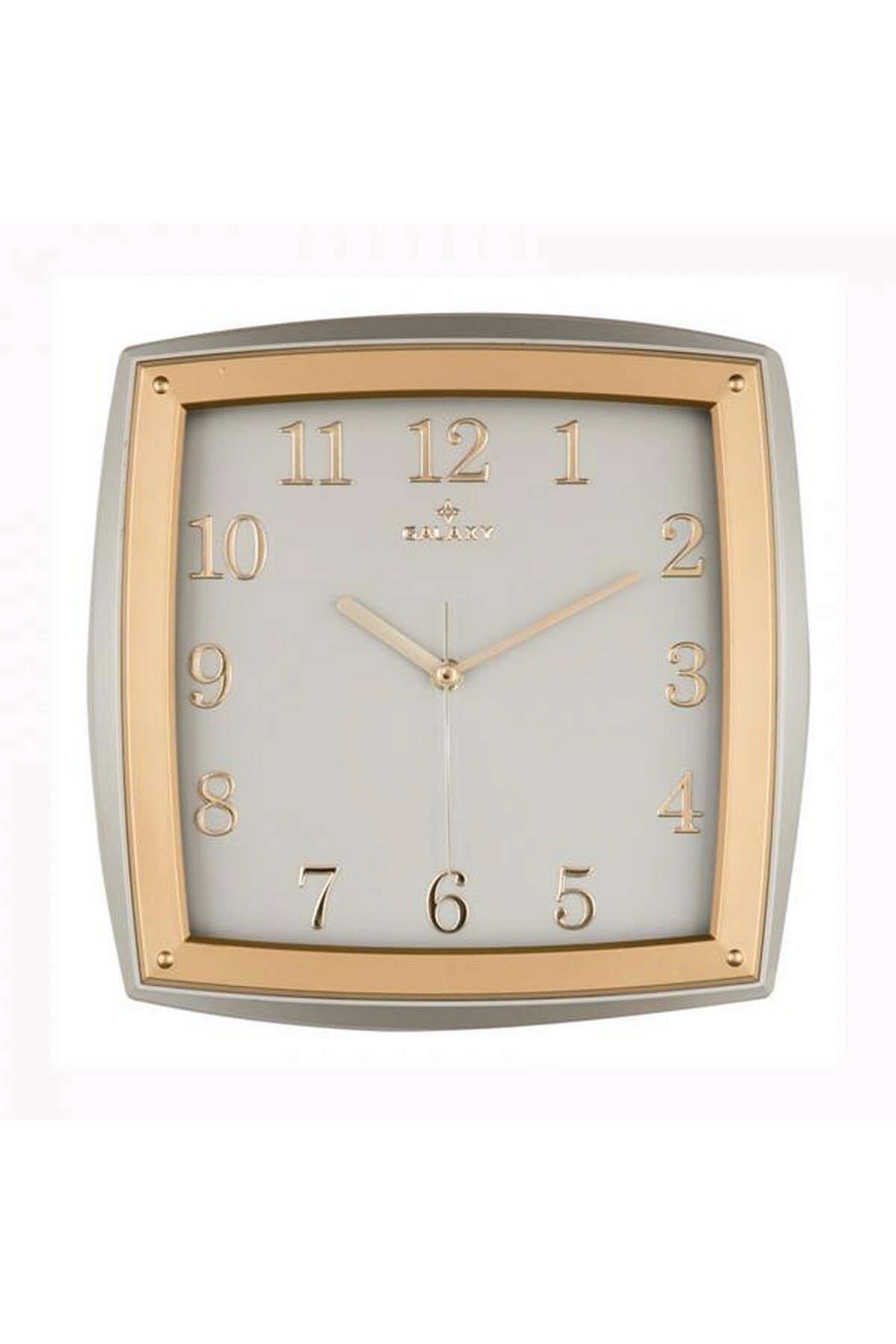 ZERO LAND DUVAR SAATİ GRİ-ALTIN SARISI ÇERÇEVE ÇAP:31CMX31CM AKRİLİK BOYALI 2 RENK ABS KASA MİNERA 1494320711