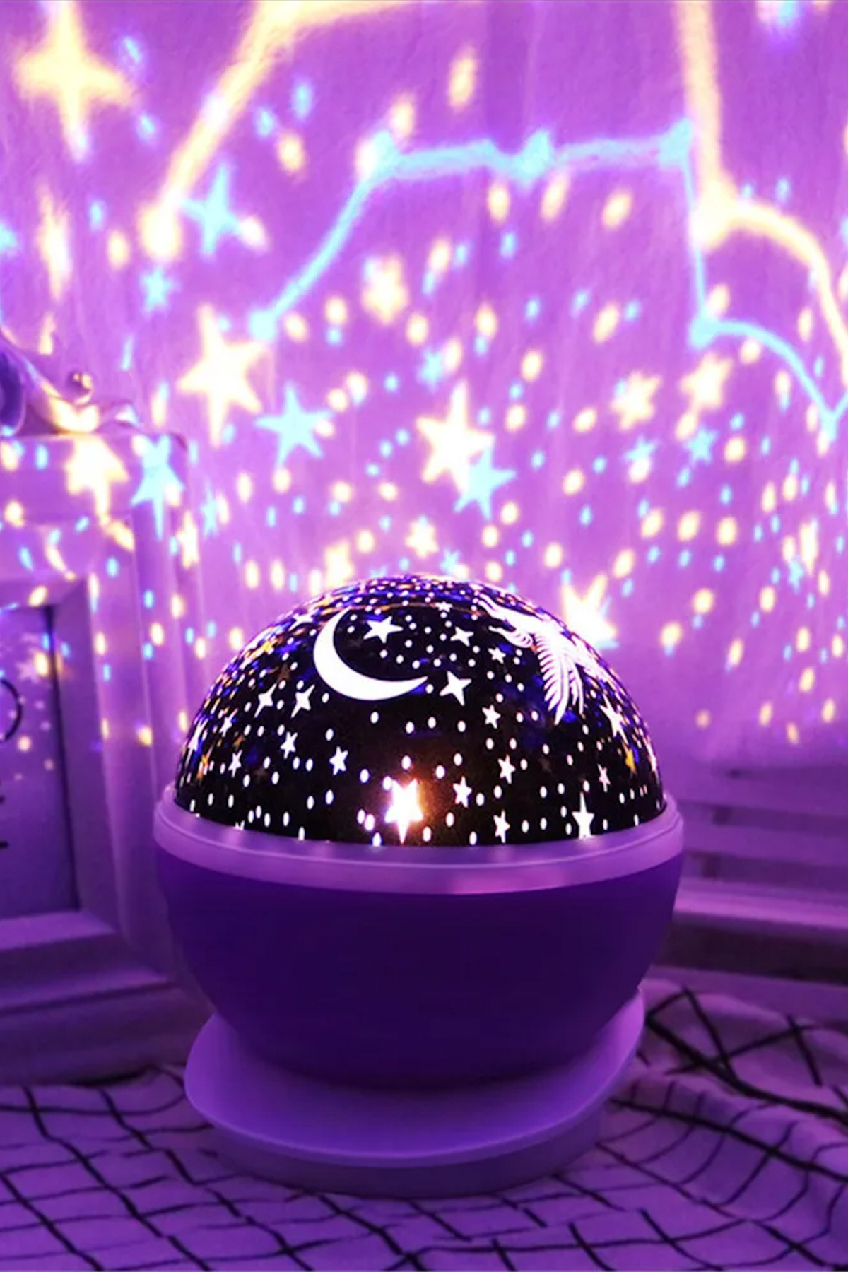 CNGZSHOP Renkli Yıldızlı Gökyüzü Projeksiyon Gece Lambası Bebek Lambası Ambians fotoğrafı 5 (önizleme)