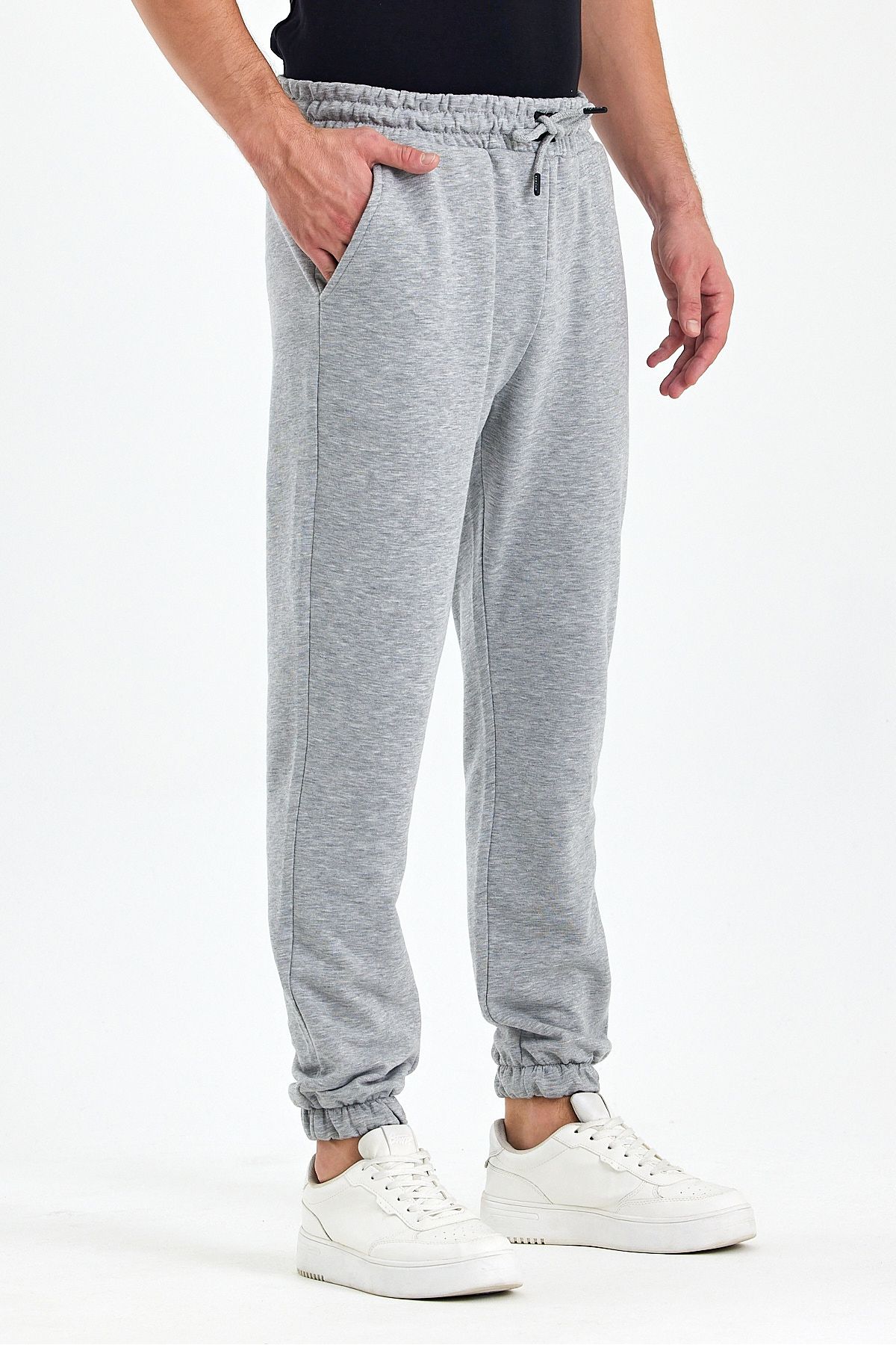 ESPİNA-Men's Diagonal 3 Thread Sweatpants with Pockets and Cord 5
