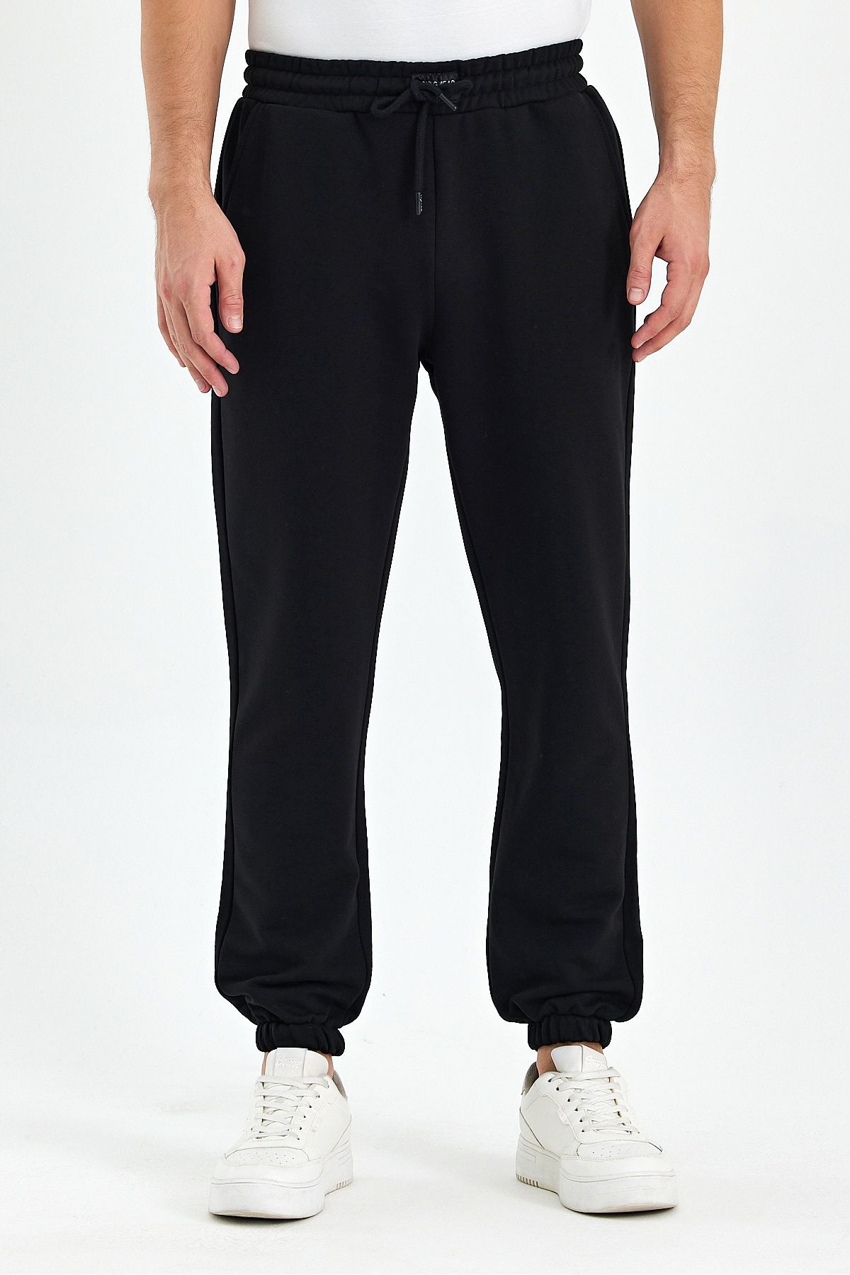 ESPİNA-Men's Diagonal 3 Thread Sweatpants with Pockets and Cord 3