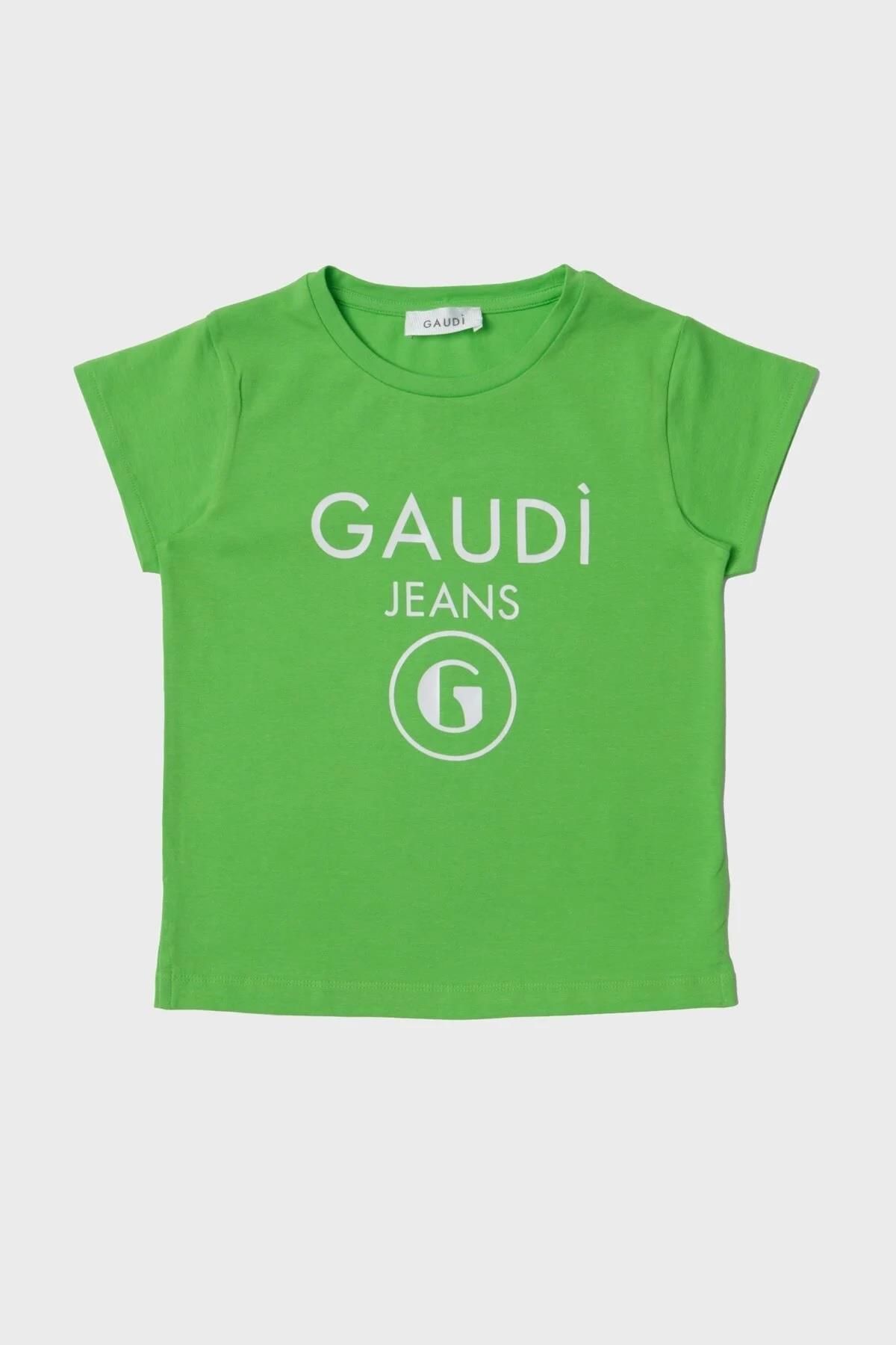 Gaudi-تي شيرت أخضر للفتيات من Bg Store 23ss0gf4373 1