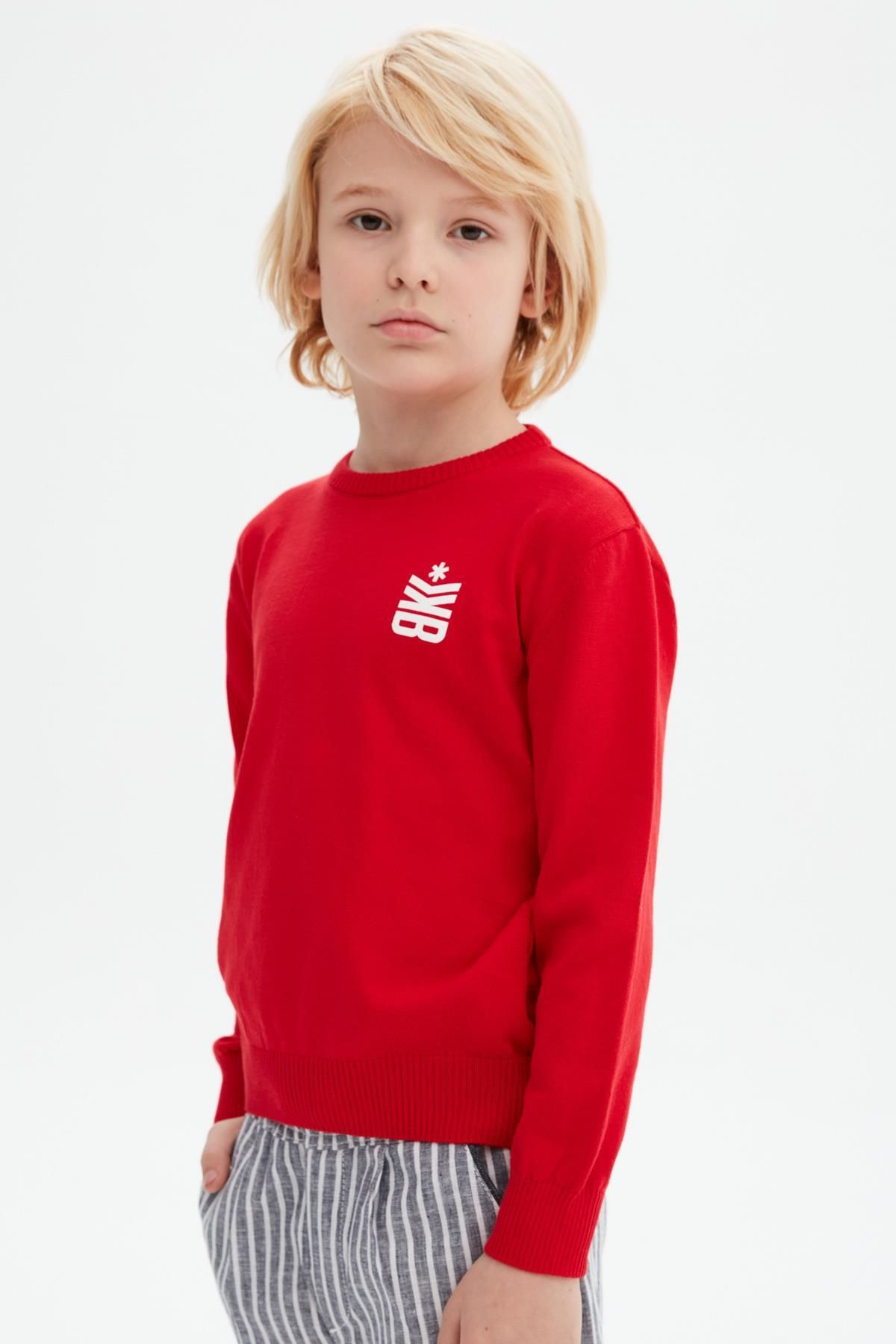 Bikkembergs-Bg Store Boy's Red Sweater 23Ss0Bk1606 2