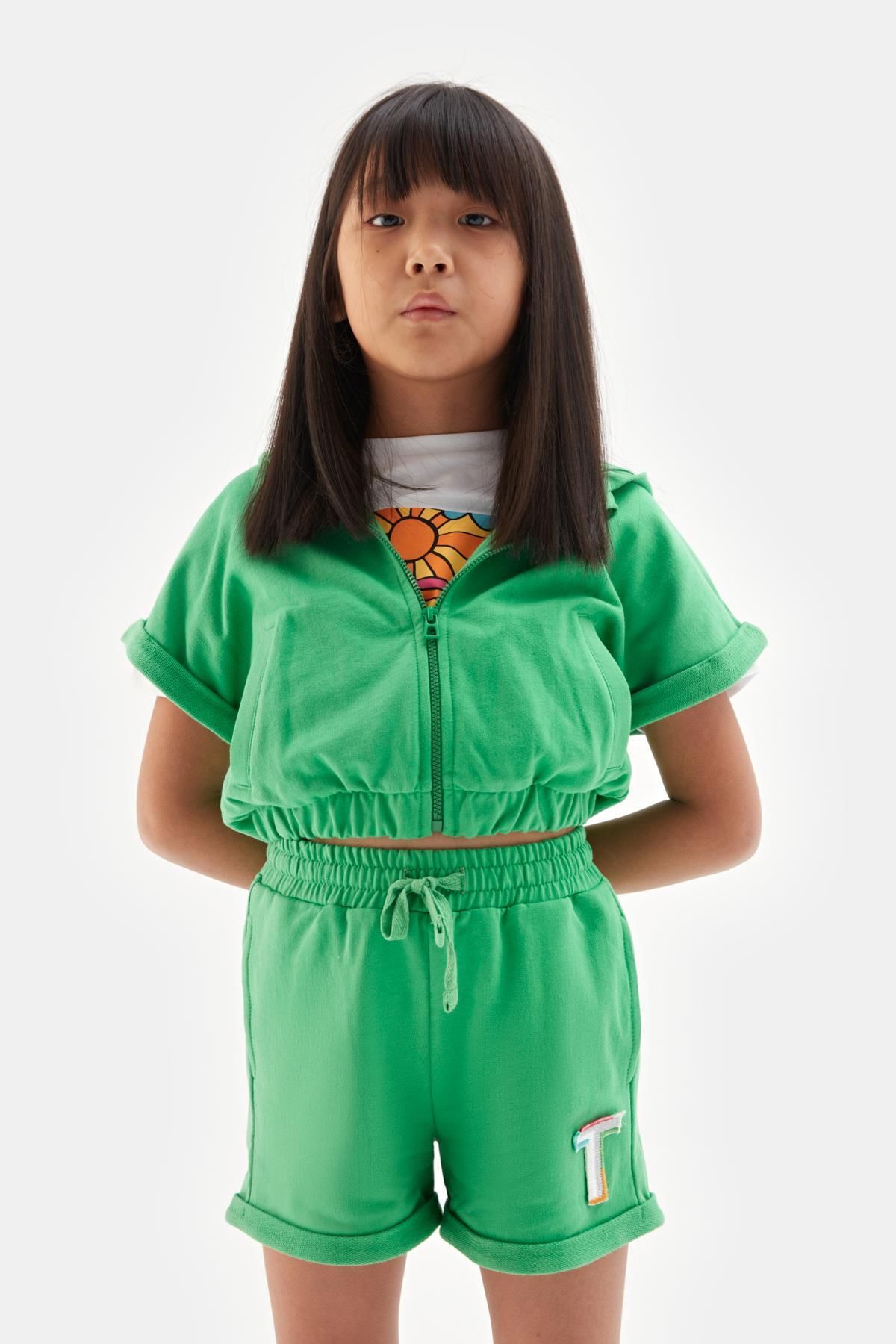 Tyess-Bg Store Girls' Green Shorts 23ss0tj4109 2