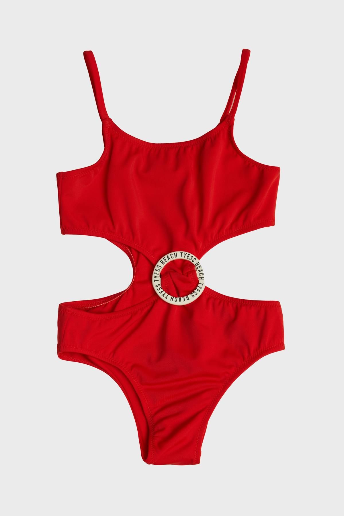 Tyess-Bg Store Girl's Red Swimsuit 1