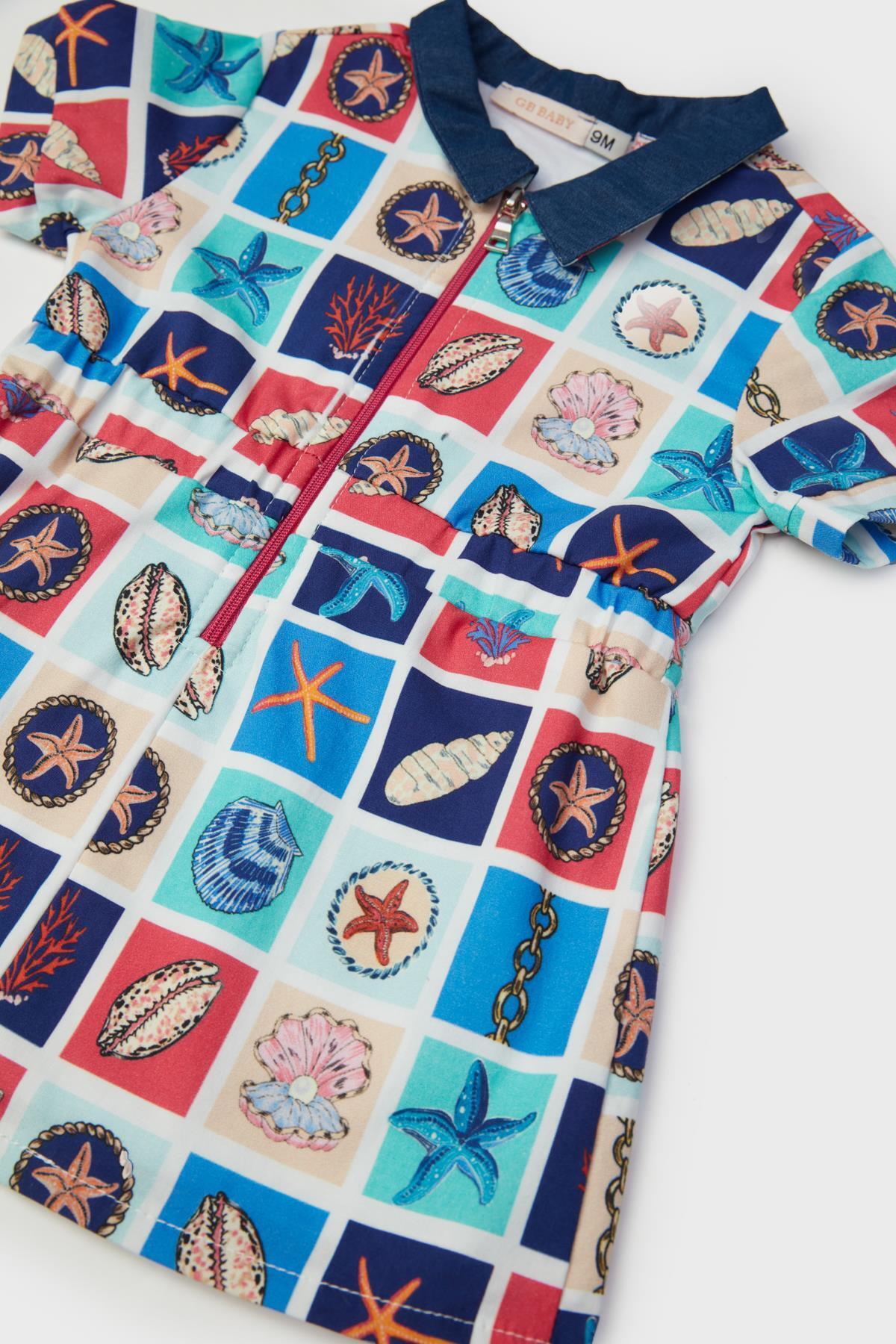 GB Baby BG Store Kız Bebek Desenli Elbise fotoğrafı 3 (önizleme)