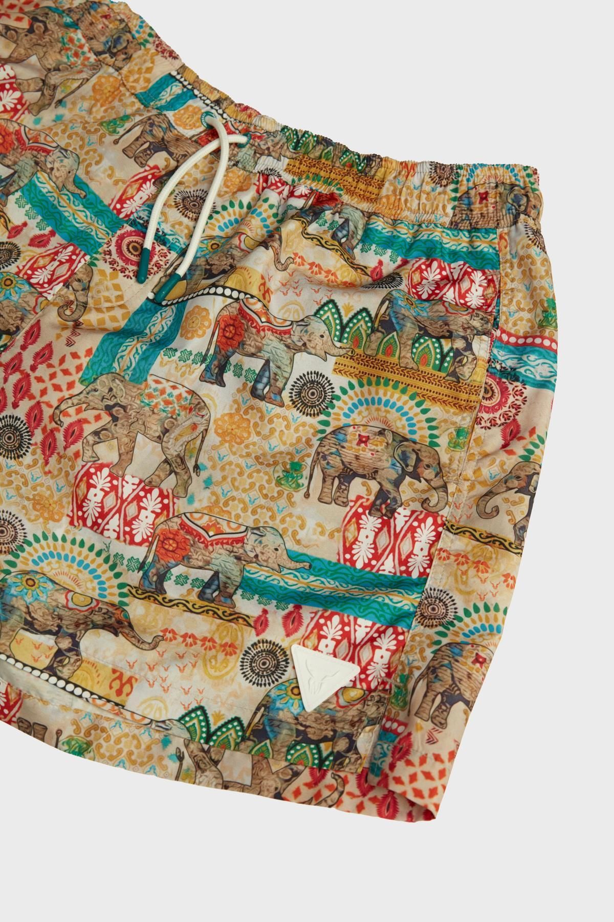 Nebbati-Bg Store Dad Patterned Shorts 3