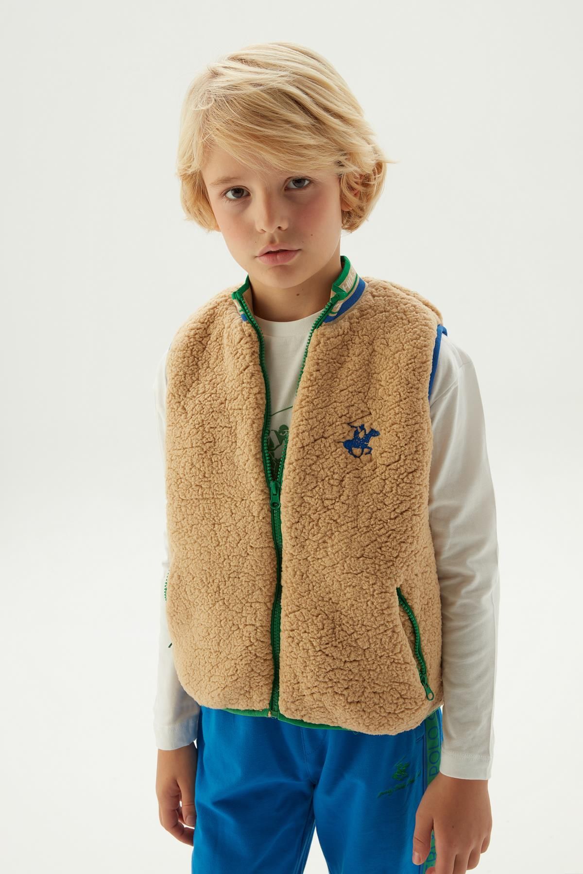 Beverly Hills Polo Club-Boy's Beige Vest 23FW0BHB709 2